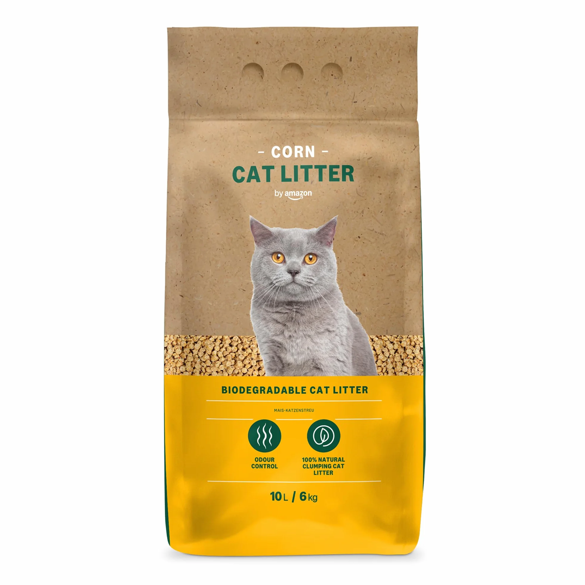 Lettiera per Gatti Agglomerante al Mais, 10L (Confezione da 1)