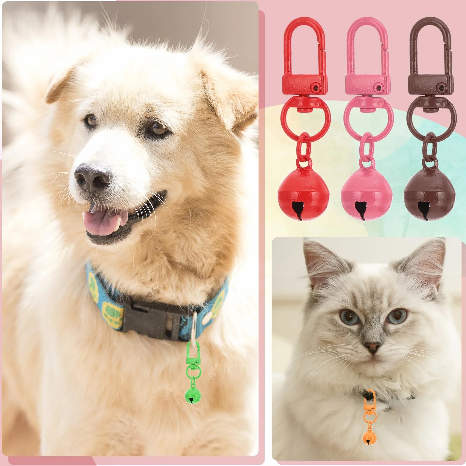 PATIKIL 10 PCS Campanellini Per Cani, Campanellino Per Collare Gatti Campanellini Piccoli Per Animali Domestici Portachiavi Carino IngrossoPer Collare Cane Charm Pendente, Viola Chiaro