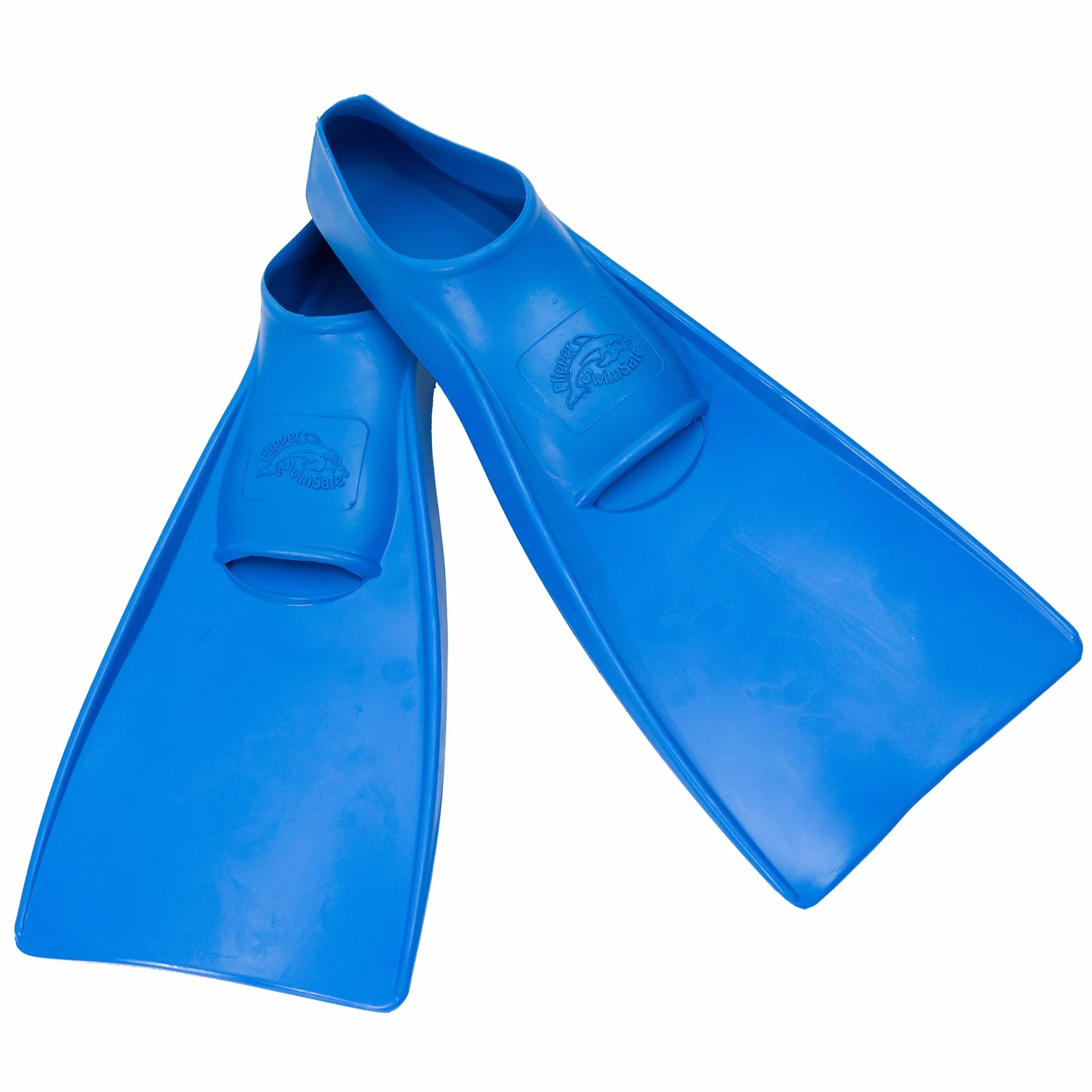 Flipper SwimSafe Pinne da Nuoto per Bambini e Adolescenti in Gomma Naturale Blu o Arancione