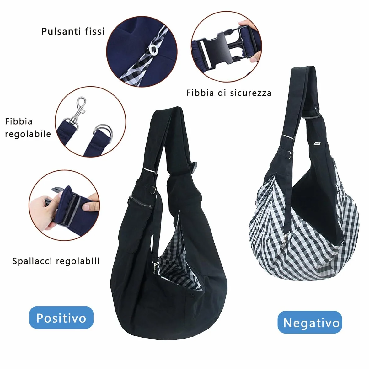 Borsa da Viaggio per Cani Trasportino Fino a 7.5 KG Blu scuro