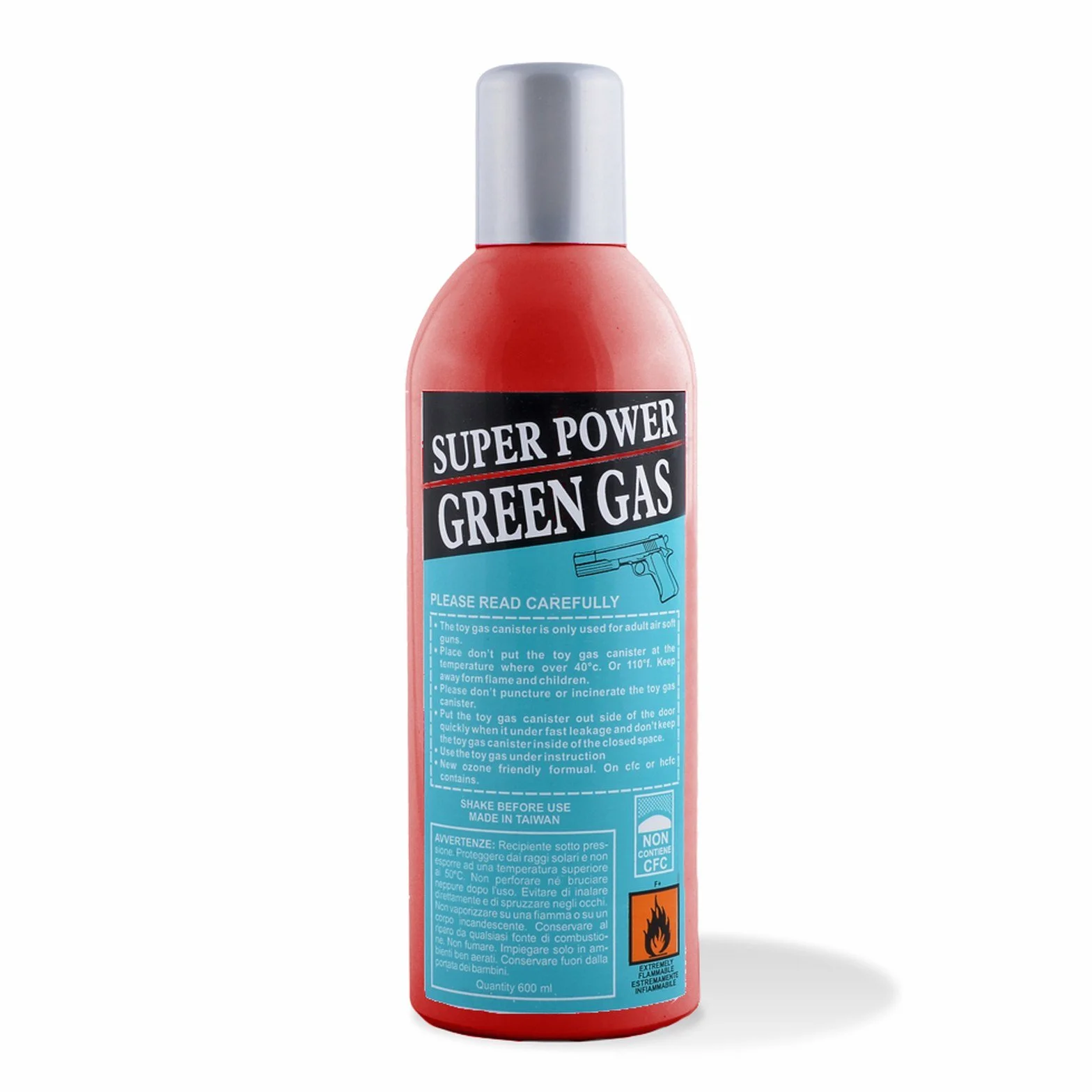 Bombola Green Gas Ricarica Softair Air Soft 600Ml Super Power Potente