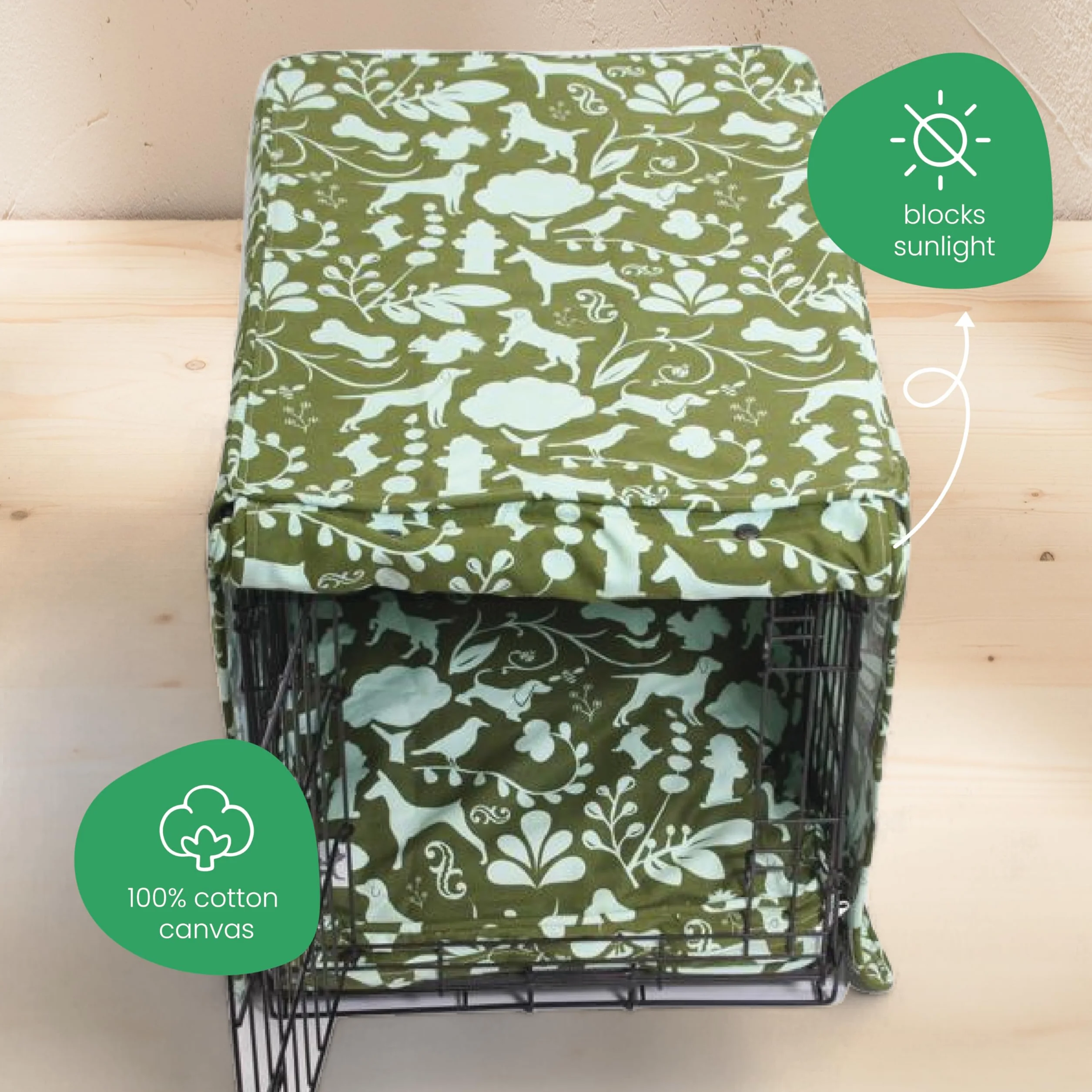 Molly Mutt Amarillo by Morning Copertura per Gabbia in Cotone 100% 2 Pannelli arrotolabili 91,4 x 61 x 68,6 cm