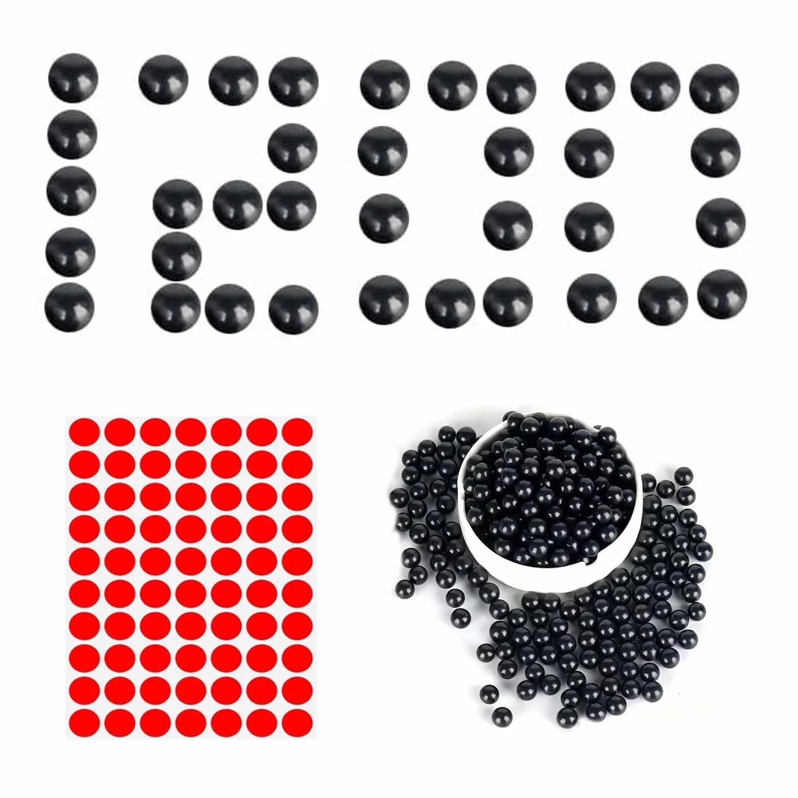 Palline di argilla biodegradabili 1200 pezzi con adesivi rotondi 280 pezzi - Lance-pietra catapulta