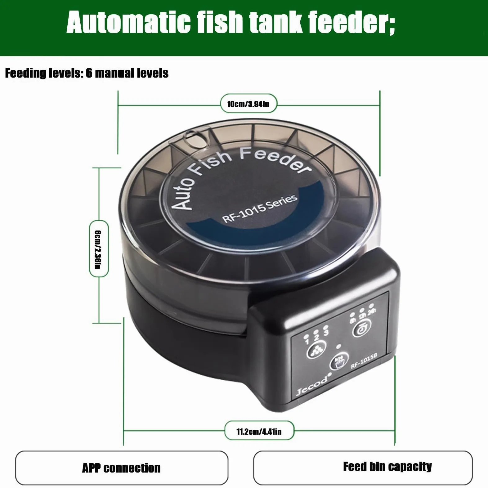 Mangiatoia automatica per acquario con scomparti separati e ermetica | Mangiatoia elettronica per pesci, da 105 ml, per le vacanze, le tartarughe, il laghetto da giardino e gli animali domestici