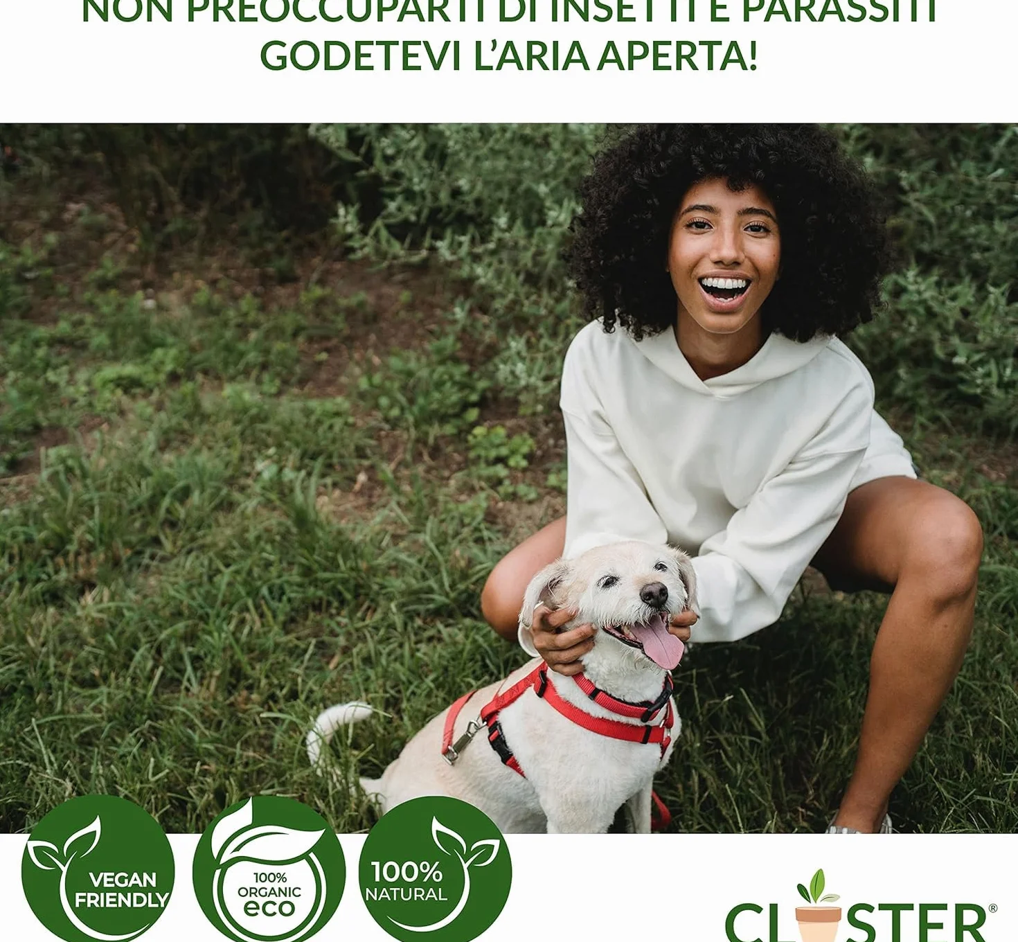 CLOSTER Neem Pet Protection 750 ml Antiparassitario Cani e Gatti Spray Repellente Insetti