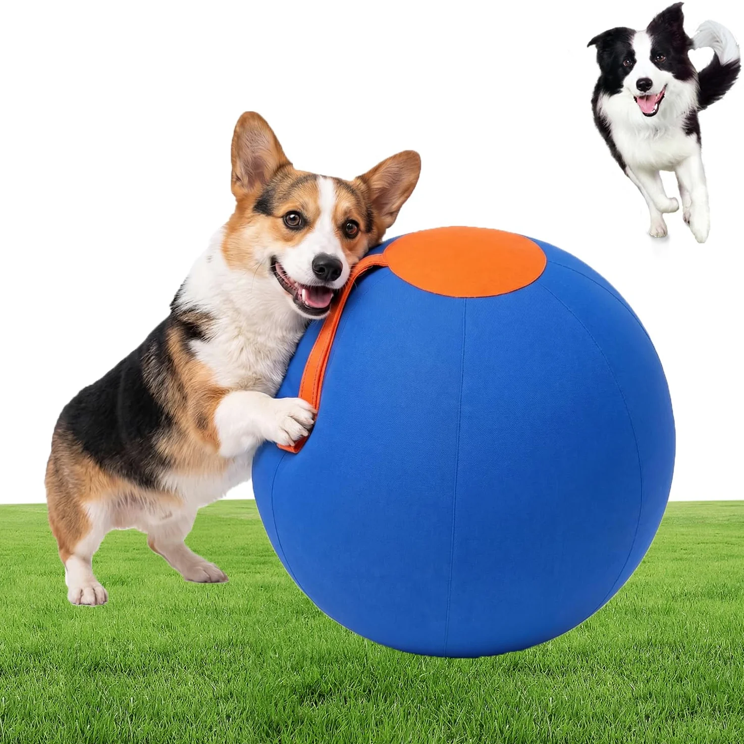 Herding Ball Dog | Palla Gonfiabile Gigante 45/55/65 cm | Antistrappo con Maniglia per Trasporto, per Addestramento Interattivo e Stimolazione Attiva (S:45CM)