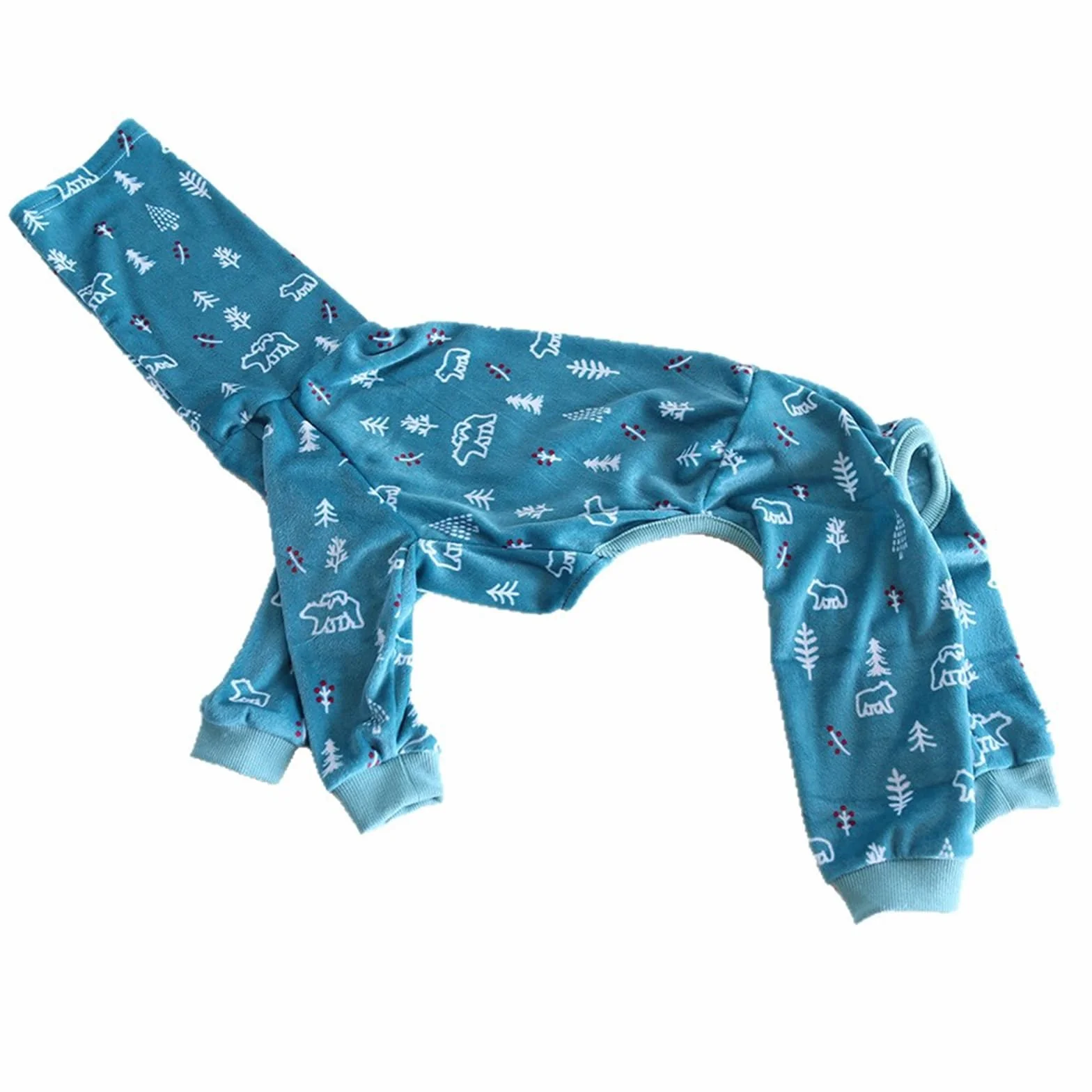 Pigiama per cani levriero italiano dolcevita whippet cotone morbido tuta da casa blu XXL