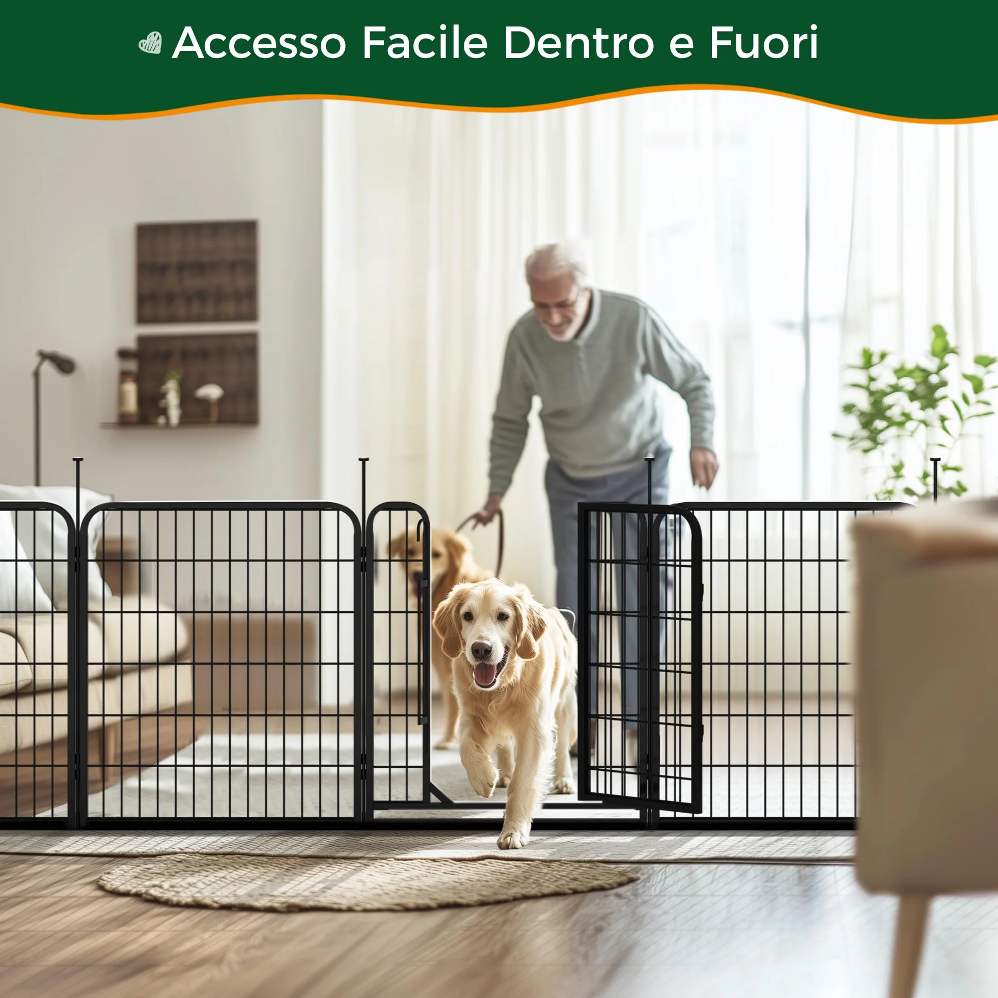 Yaheetech Recinto per Cani Cuccioli Conigli Gatti Ferro 65x80 cm Pieghevole e Portatile 8 pz