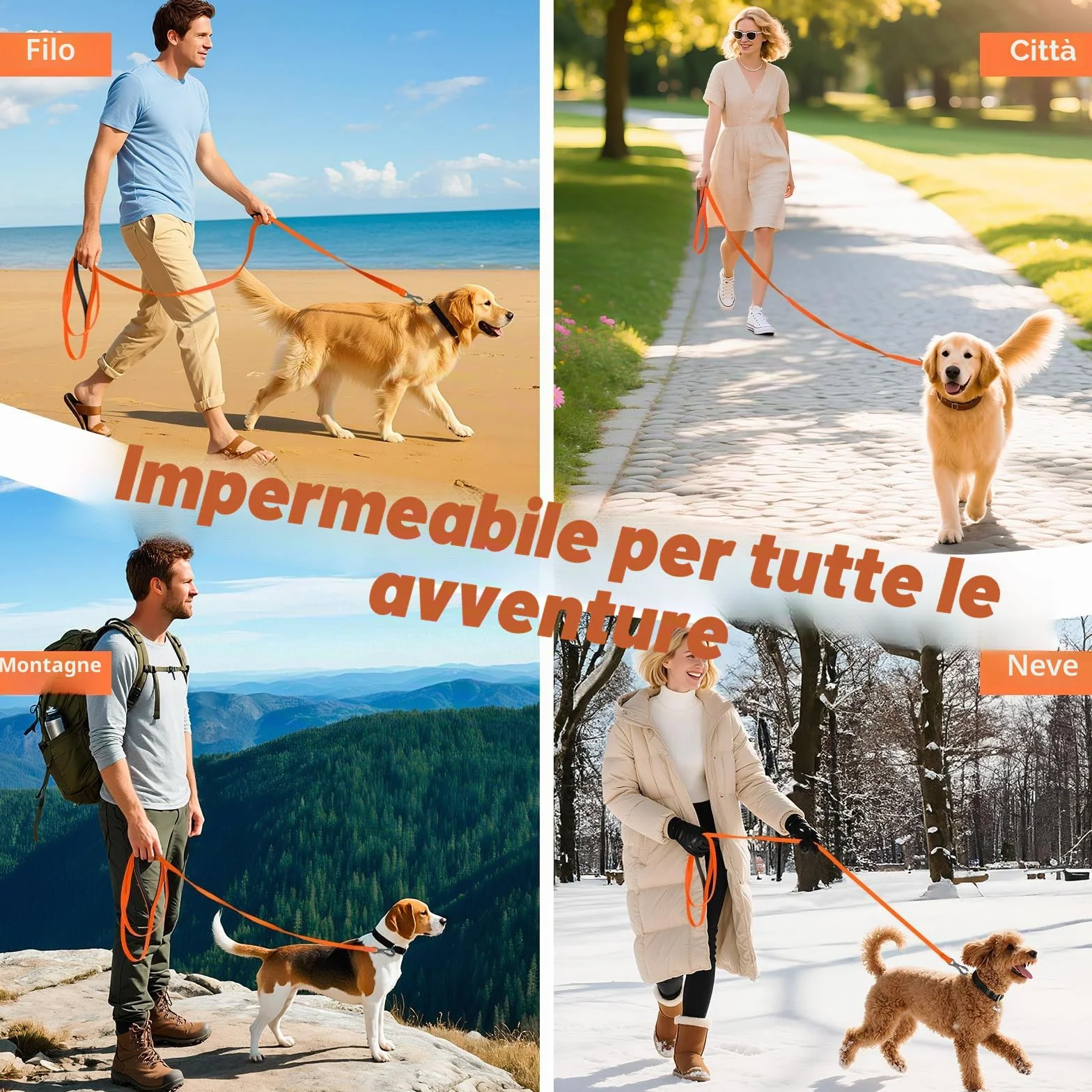 X XBEN Guinzaglio Addestramento Impermeabile per Cani 1,5M 3M 5M 8M 10M 12M 15M 20M 25M 30M, Lunghina con Maniglia Confortevole, Gommato,Resistente Adatto per Tutti i Cane