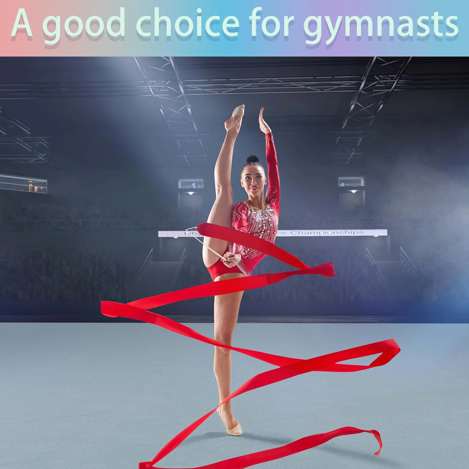Nastri Ginnastica Ritmica 10 Pezzi 2M Bacchette per Bambini Danza Baton Twirling Sportiva
