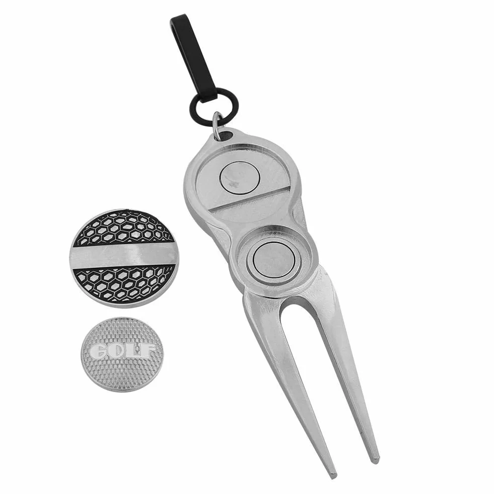 VGEBY1 Golf Divot Tool, Metal Golf Green Repair Forcella Golf Divot Equipaggiamento per la Riparazione di Palle da Golf(Golf)