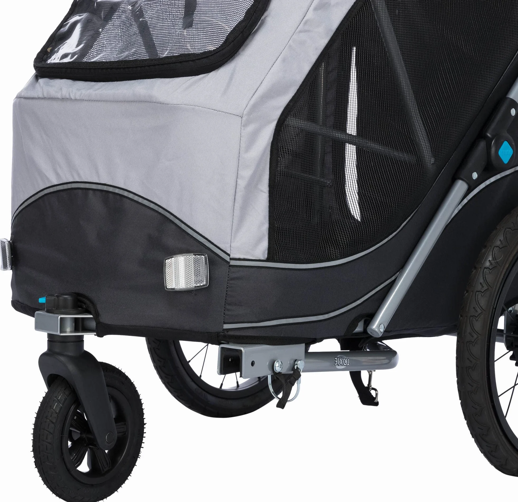 TRIXIE Ruota anteriore buggy per rimorchi cane – Aggancio Quick-Click – Snodo 360° per manovrabilità – Conversione rimorchio in buggy – Per #12794–12799