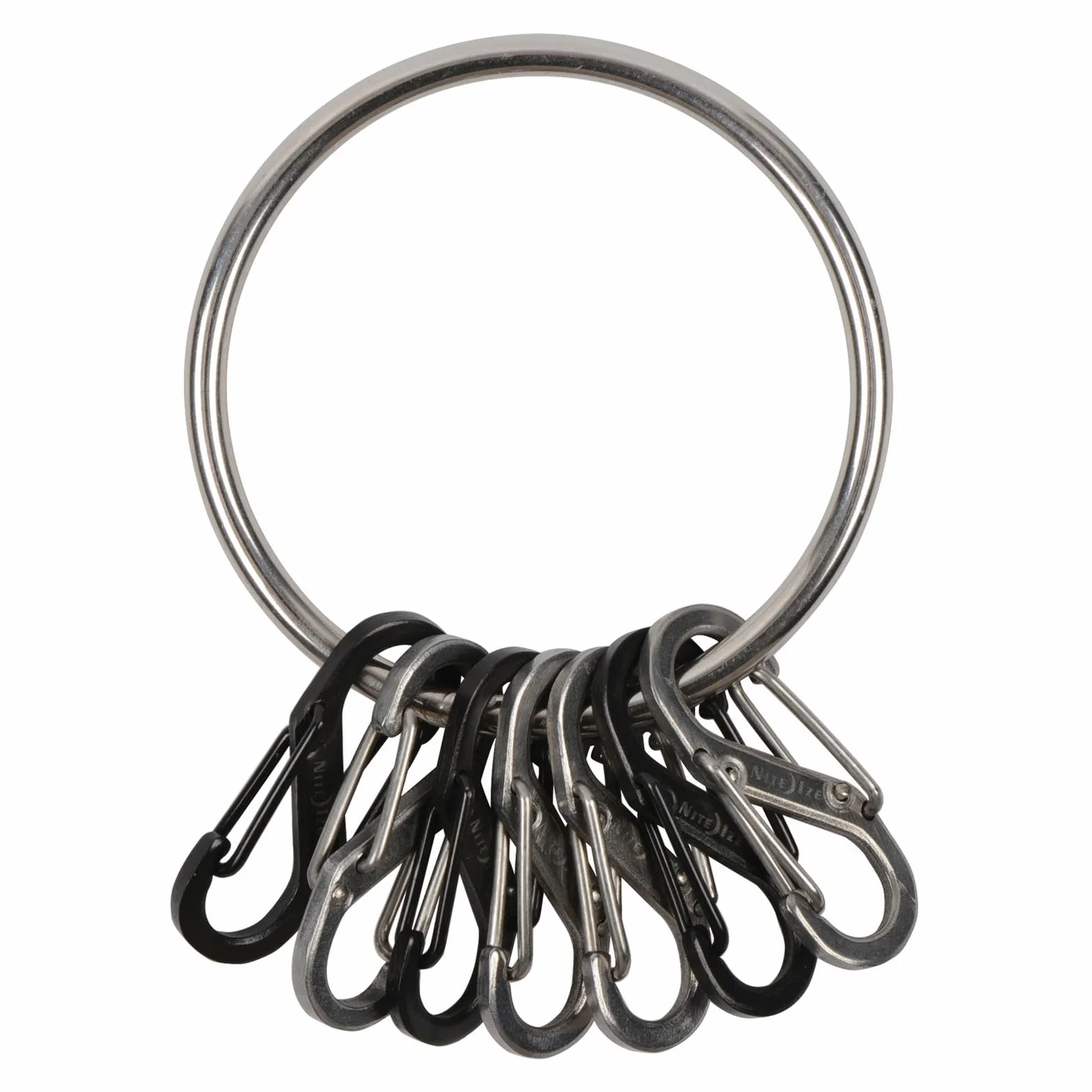BigRing Steel Portachiavi 4 S-Biners Czarny Stal Nierdzewna