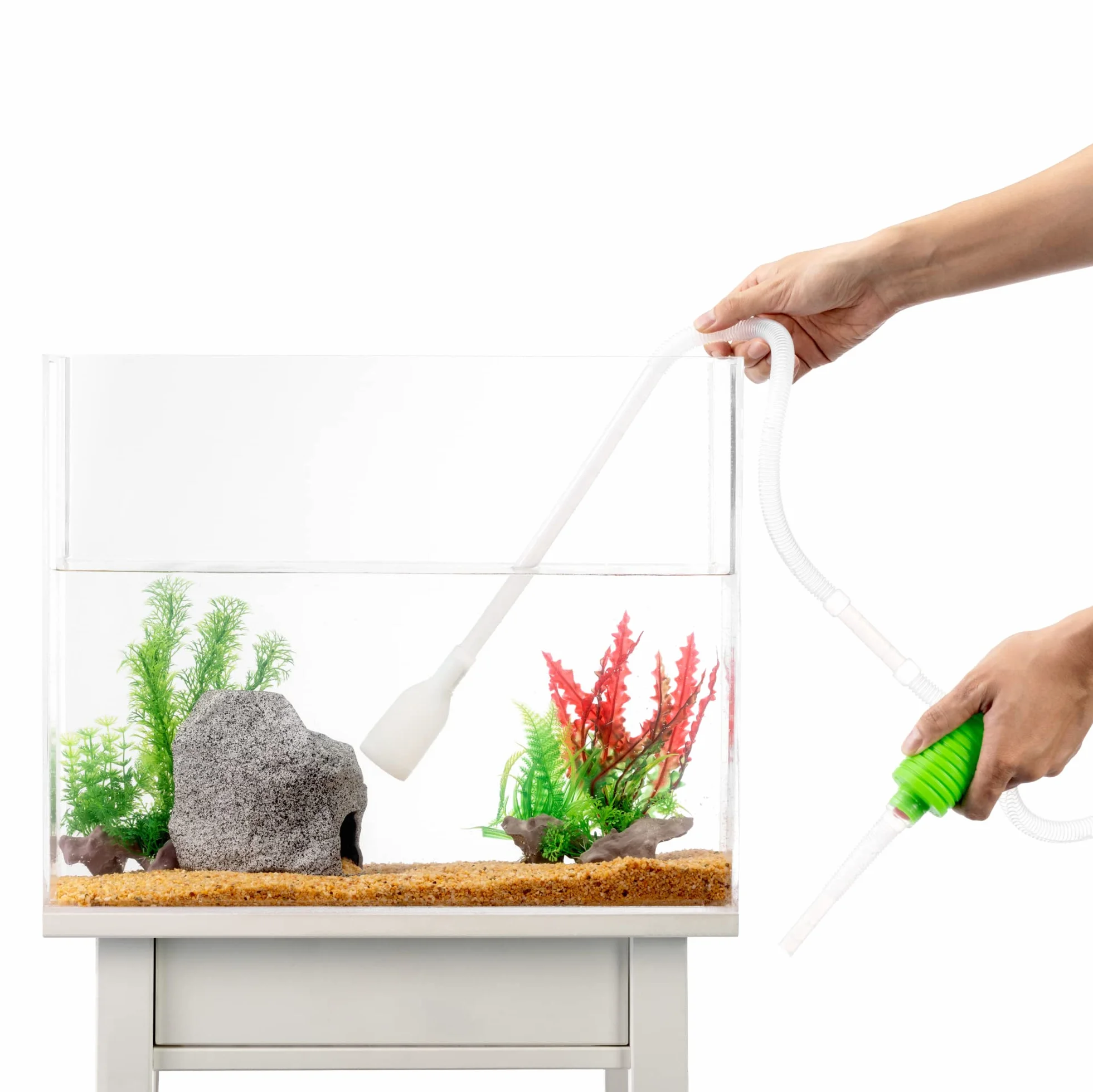 Luigi's Sifone Acquario Pompa Pulizia Acquario Manuale Aspirarifiuti Fondo Svuotare Cambiare Acqua Aspiratore Veloce Sicuro Accessori Acquari Pesci Rossi