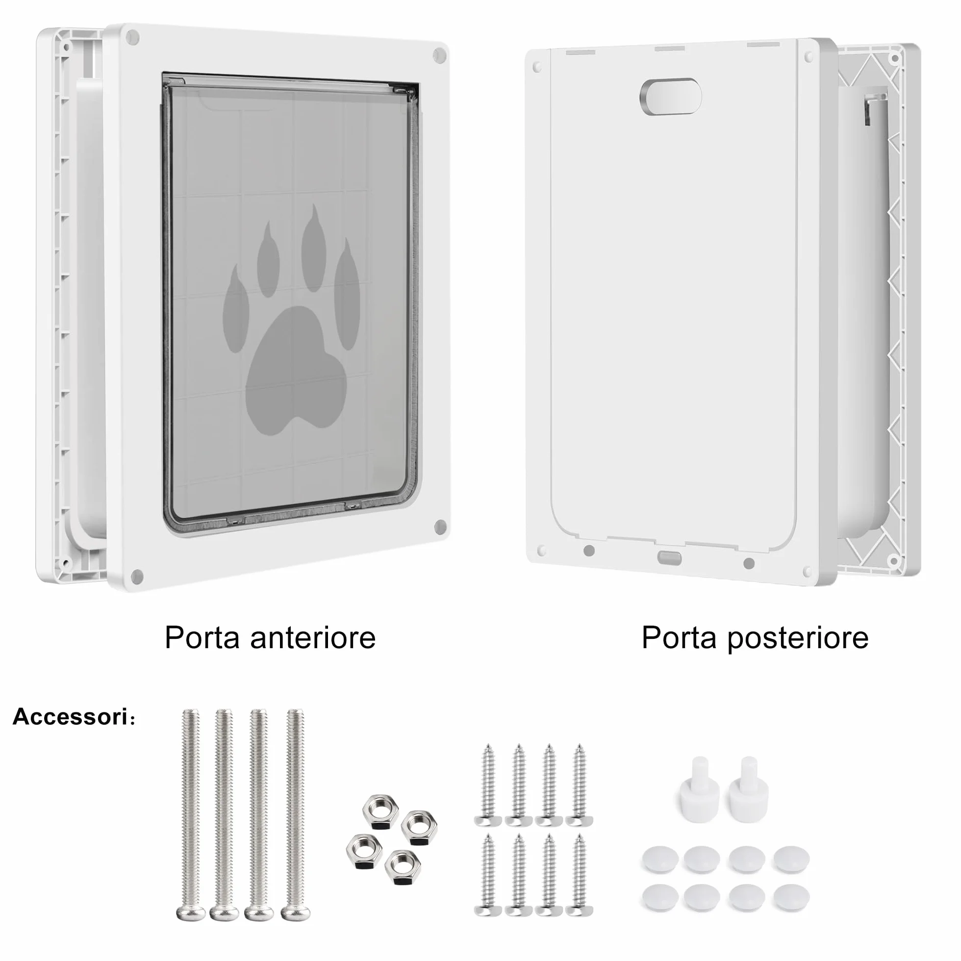CEESC Porta per cani grande resistente alle intemperie fino a 45 kg con pannello di chiusura a scatto