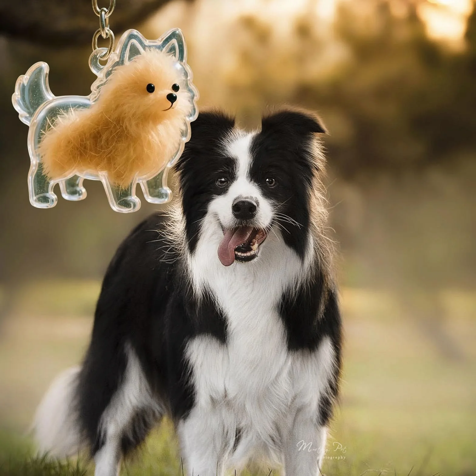 Portachiavi commemorativo trasparente per animali domestici, per peli di cani, per collezionisti di cani, regalo per proprietari di cani in lutto