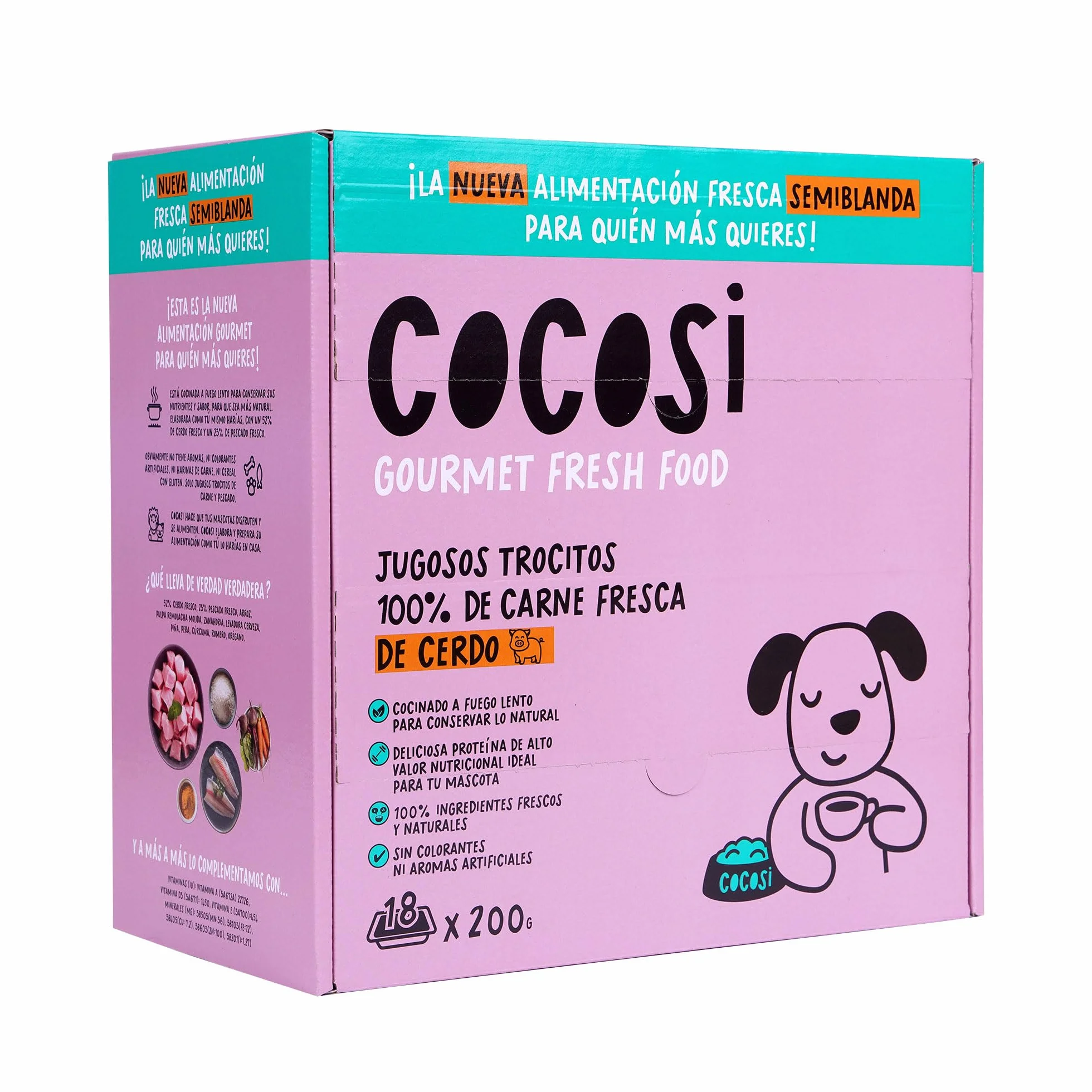 CoCosi Alimento Semiumido per Cani Nutrizione Completa Deliziosa Alta Palatabilità (3.6 KG, Gusto Maiale)