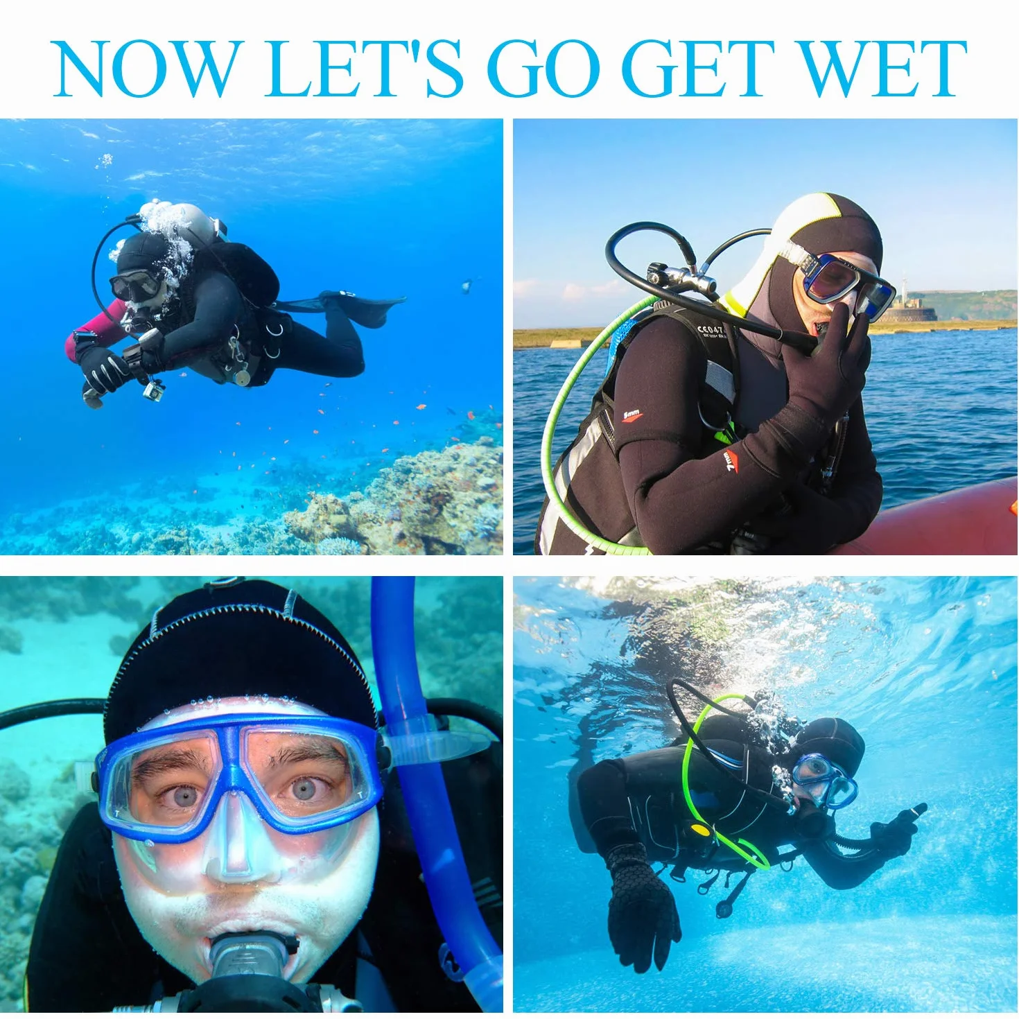 QKURT Guanti in Neoprene da 3 mm - Guanti da Sub Caldi Guanti da Sub, Guanti da Sub per Adulti Cinque Dita Utilizzo per Immersioni, Surf, Kayak, Snorkeling, Vela, Canottaggio