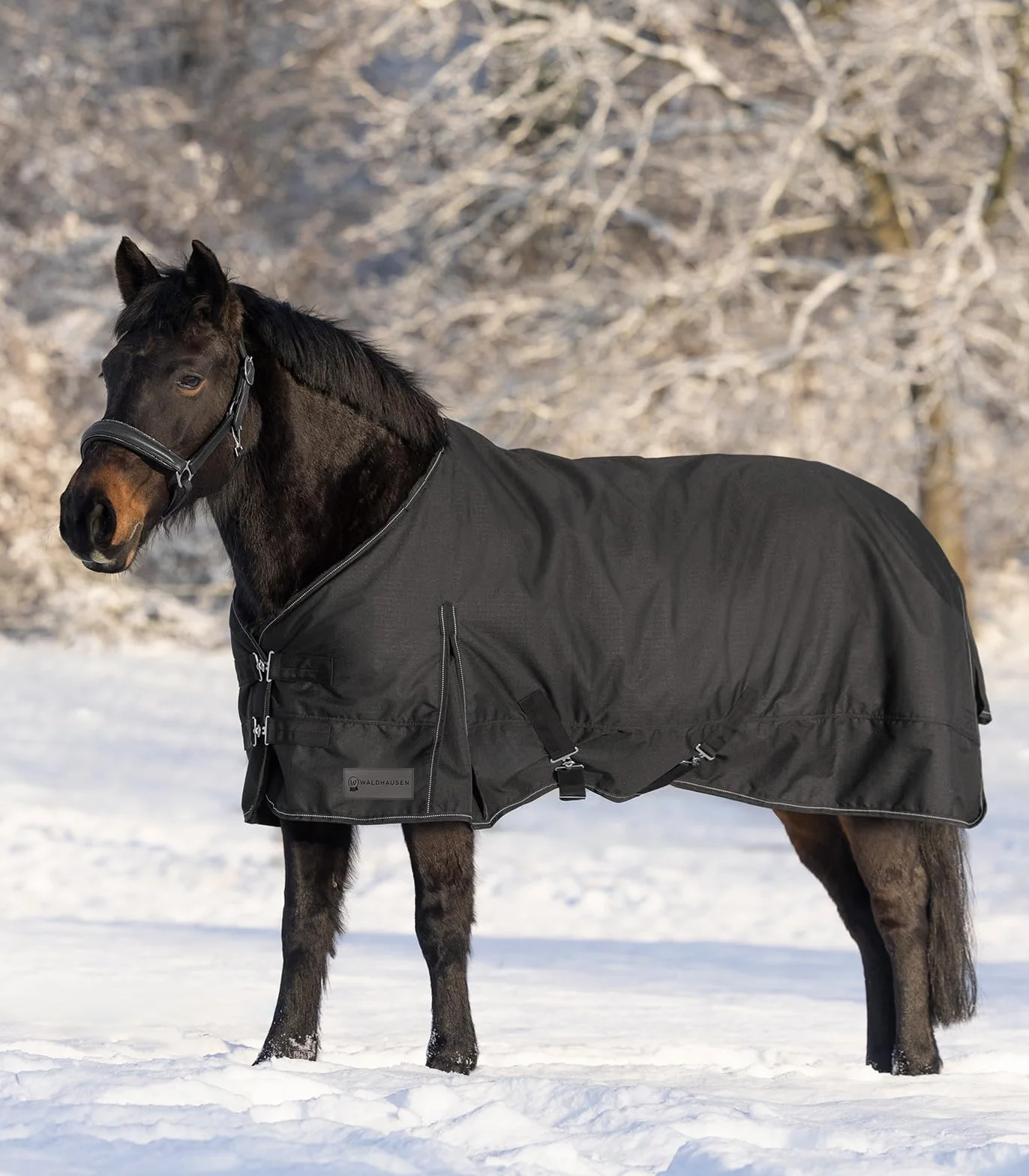 Waldhausen Coperta Nordic, 200 g, colore nero, 135 cm