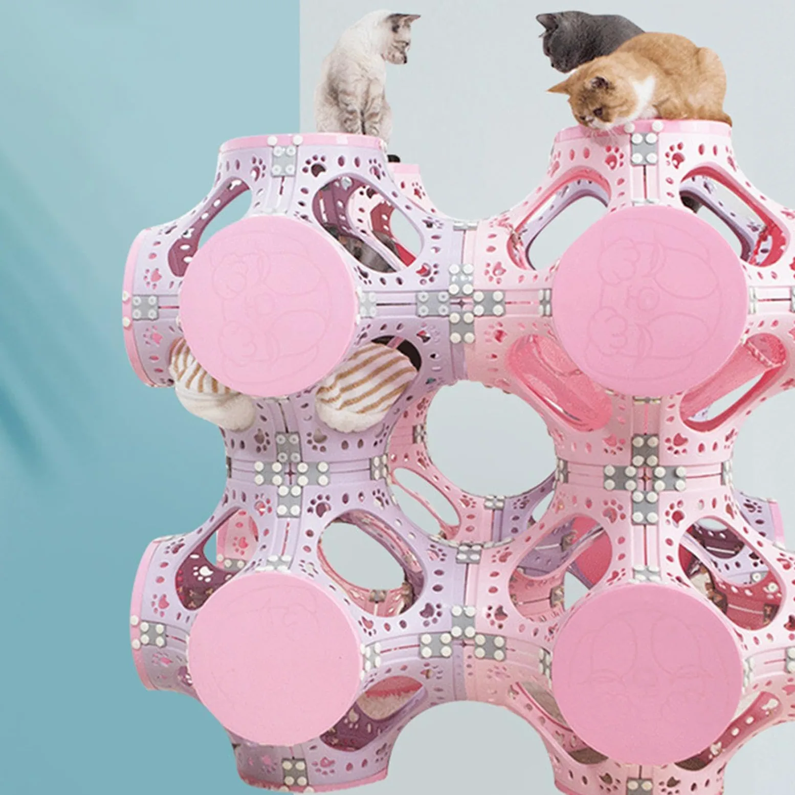 Cat Tunnel Toy, Home Indoor Playing Cute Training Pet Supplies Bed Cat Climbing Frame, Pet Interactive Toy for Dogs Kitten Puppy, Bianco