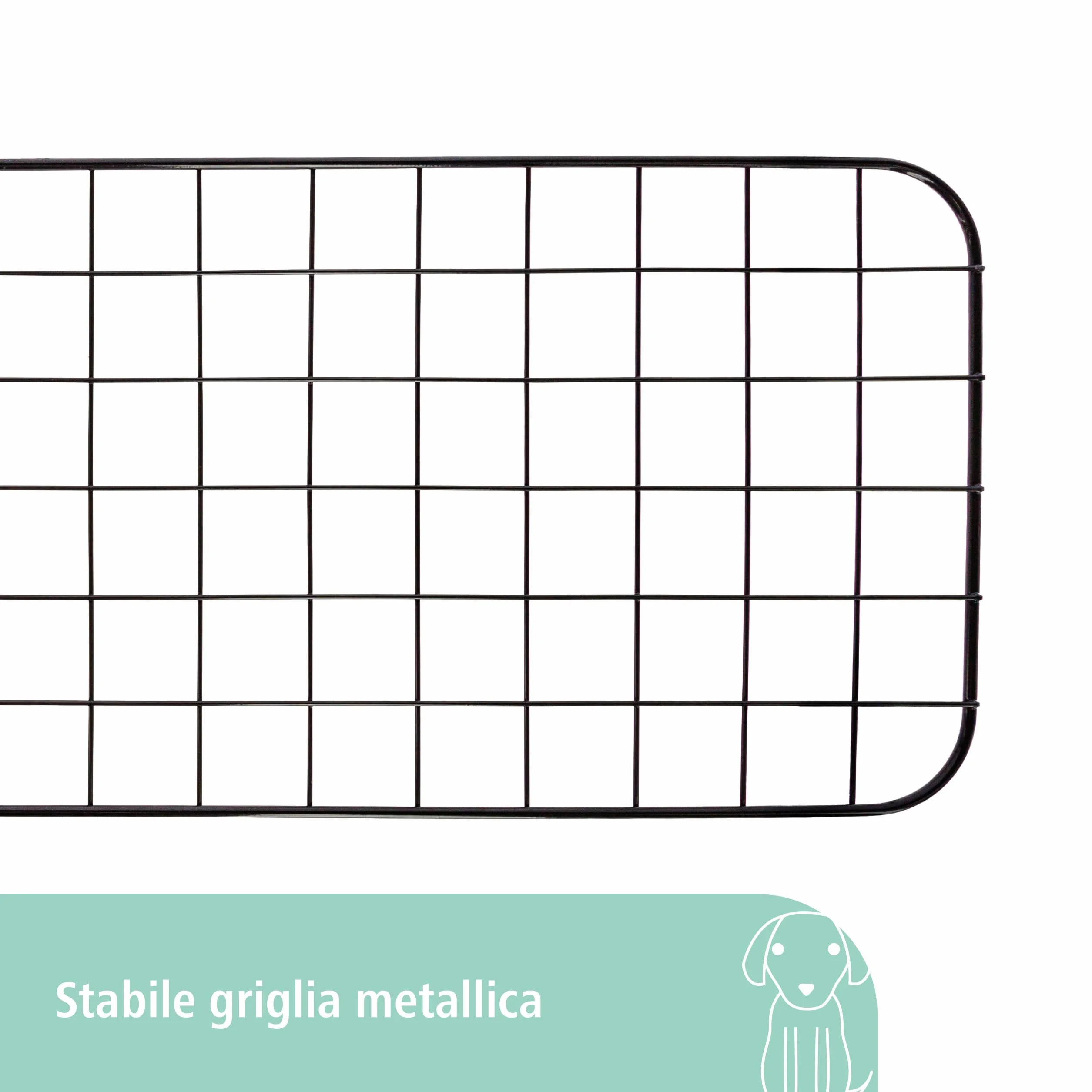 Kerbl Cancelletto di Sicurezza per Auto, Protezione Trasporto, Divisorio, Nero, 30 cm, 96-145 cm, Metallo, Cani, Larghezza Regolabile