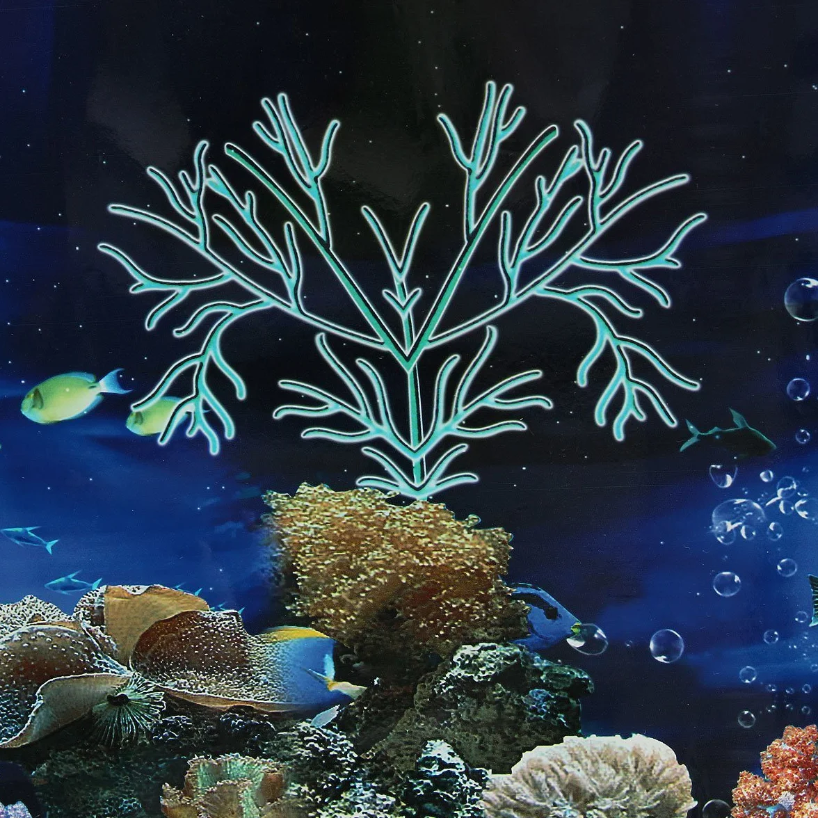 U-M Blu Mare Fresco Sfondo Acquario Oceano Paesaggio Poster Pesce Serbatoio Sfondo Doppio Faccia Carta