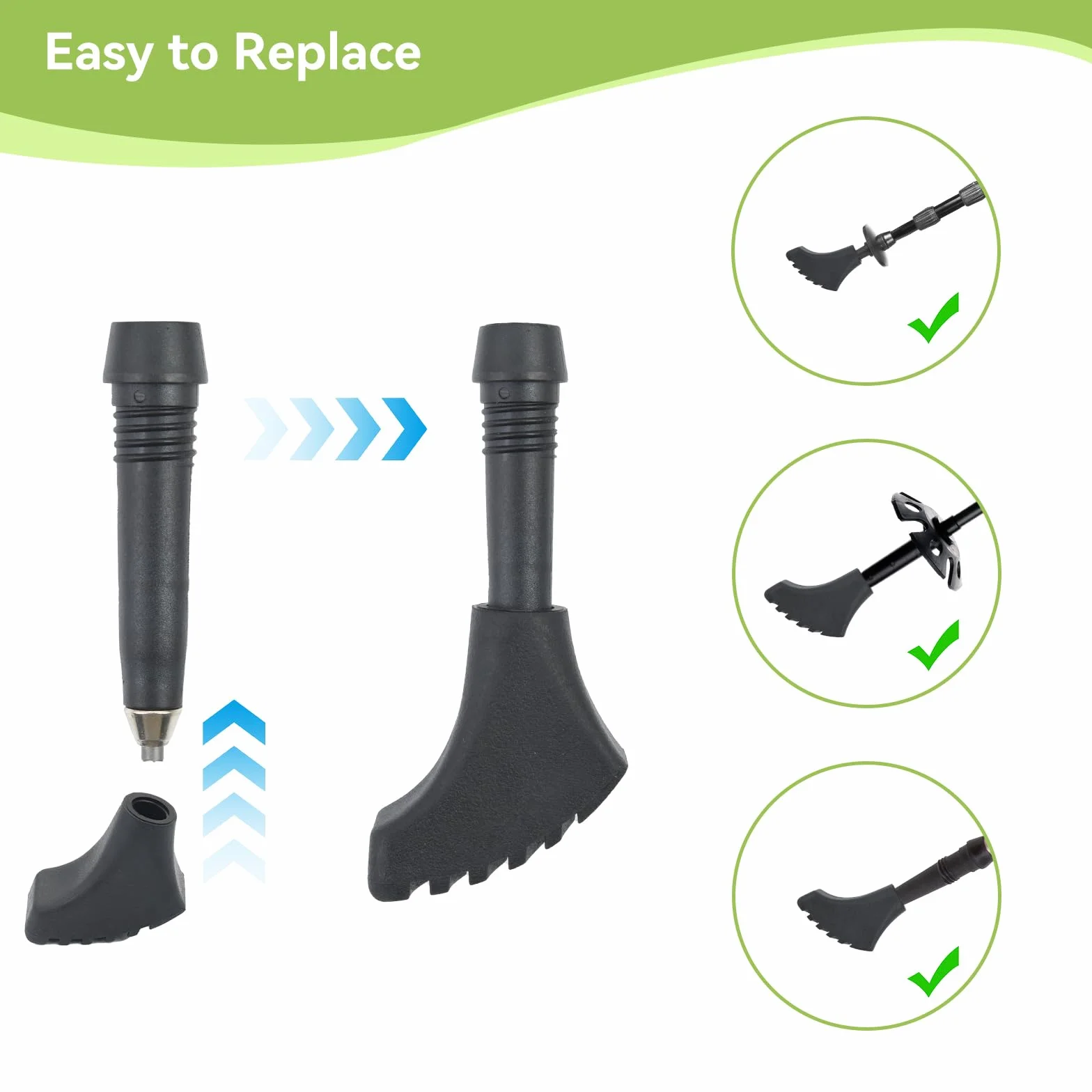 Gommini Bastoncini Trekking 8 Pezzi Gomma Universali Nordic Walking