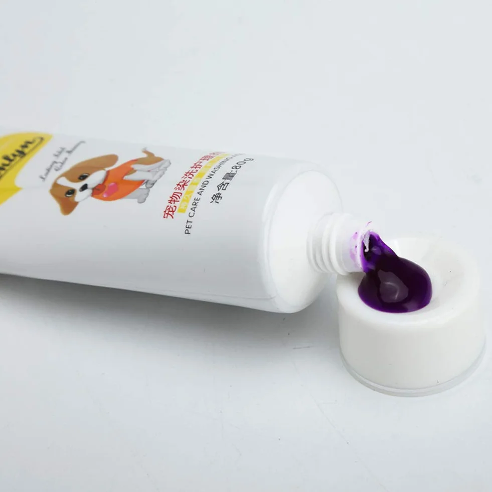 9 Colors Optional Pet dyeing cream, Hair Dyeing Cream, Pet Dog Pet Cat Hair Shampoo, Professional DIY Pet Hair Coloring Agent Use for Dogs Cat Grooming 80g/2.8oz (Nero)