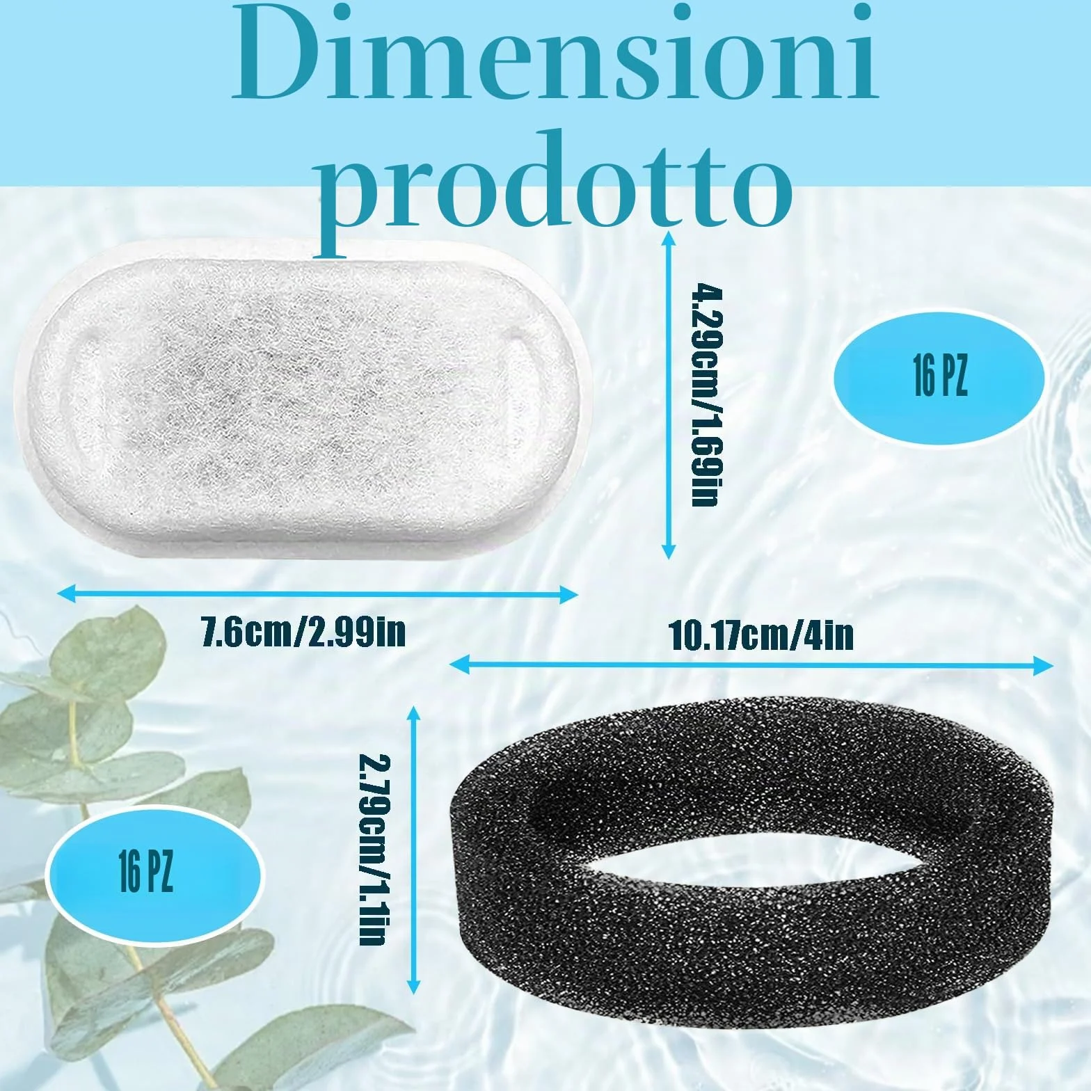Filtri per Fontana per Gatti, 32 Pezzi Filtri Fontanella per Gatti, Filtro di Ricambio per Fontana, Filtri di Ricambio per Fontana per Gatti in Acciaio Inossidabile 108/3,2 L e 2 l Gatti e Cani