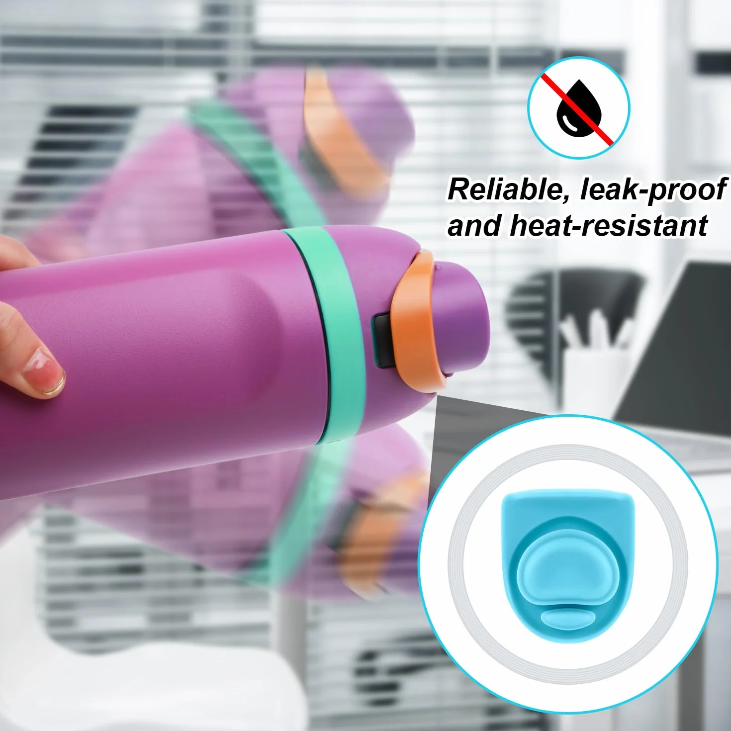 PEUTIER 5pz Guarnizione per Bottiglia d'Acqua Guarnizione di Tenuta in Silicone Compatibile con Owala FreeSip 19/24/32/40 oz