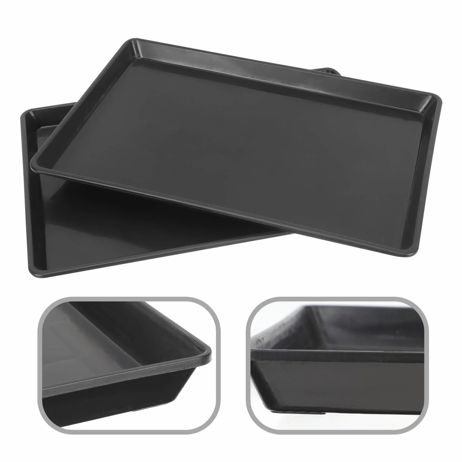 Vassoio Per Gabbia Cane 2 Pezzi Plastica Nero 17x13 Pollici Resistente Antiperdite