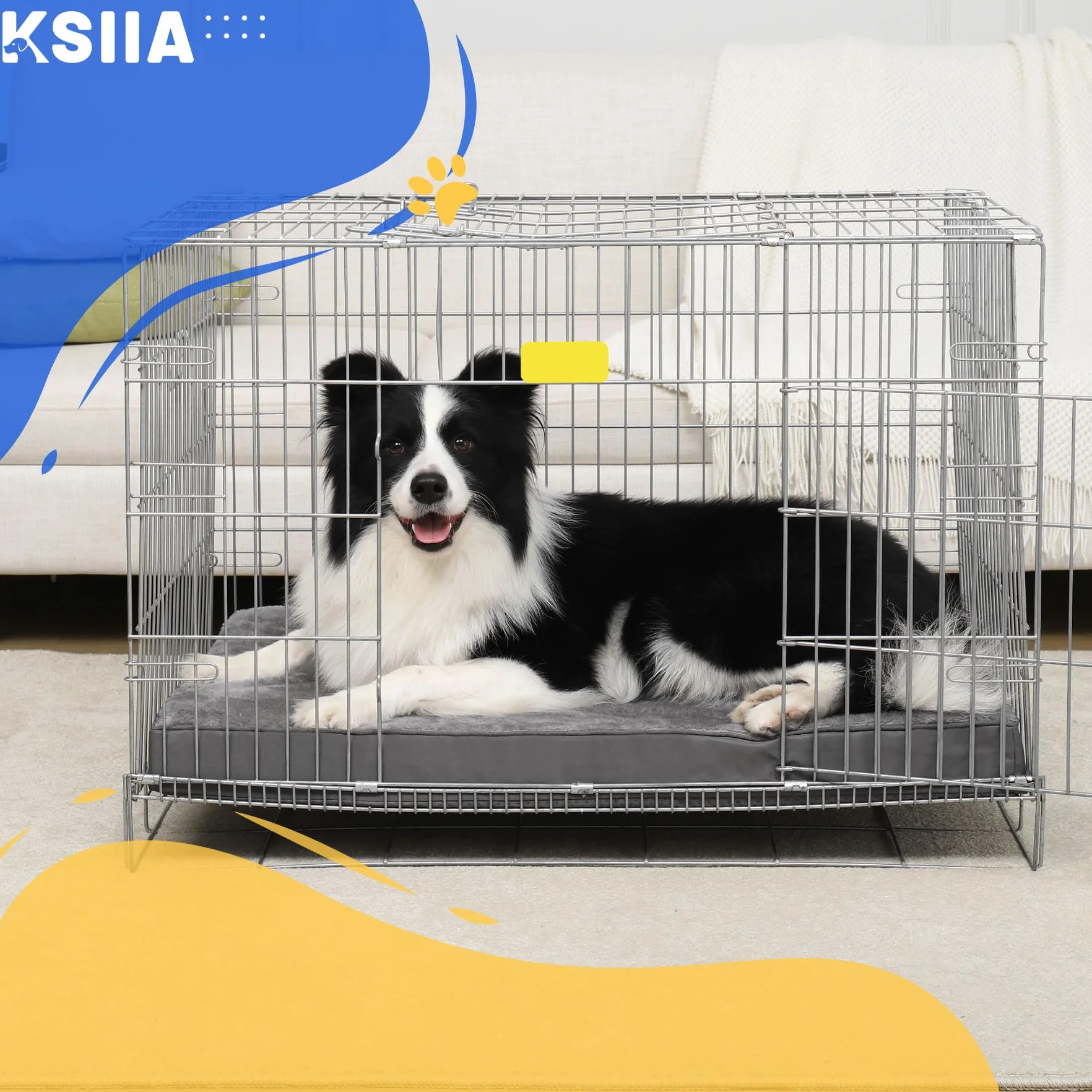 Cuscino per Cani Ortopedico Foam Lavabile 88x55x7cm Grigio