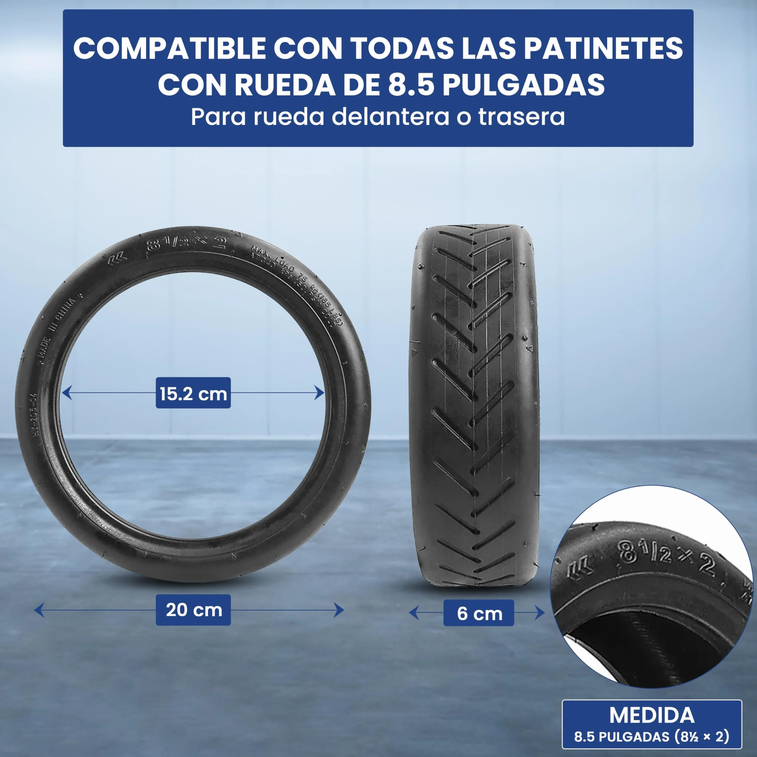 ANSENI Gomme Monopattino Xiaomi 8.5 pollici 8 1/2X2 Ruota 50/70-6.1 Copertone 20cm Camera d'aria Ricambi per Monopattino Elettrico 8,5 Pollici Scooter Xiaomi M365 Pro2 1S Essential
