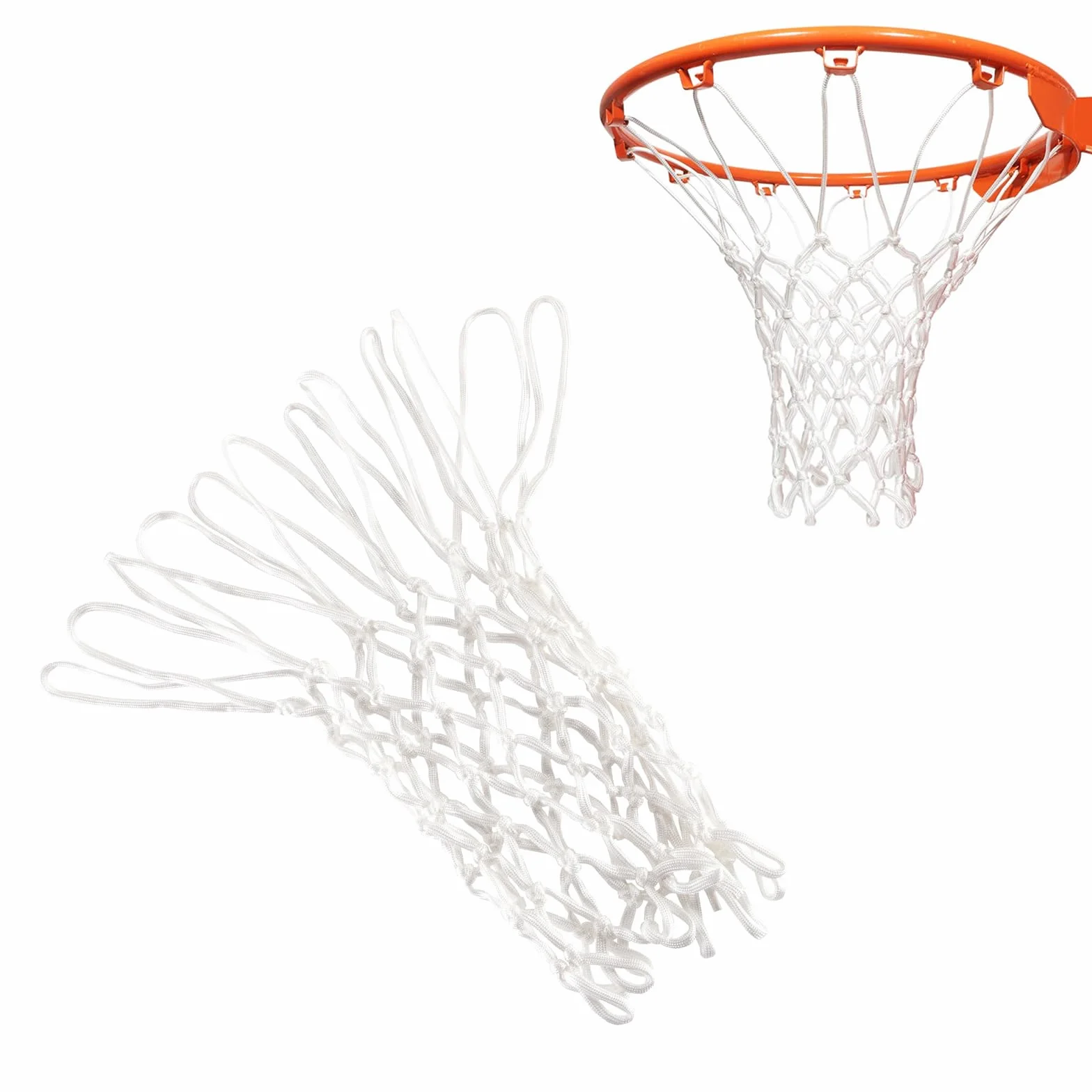 Cerioll Rete da basket, rete per cestino da basket, taglia standard, resistente alla pioggia e al sole, per interni ed esterni (bianco)