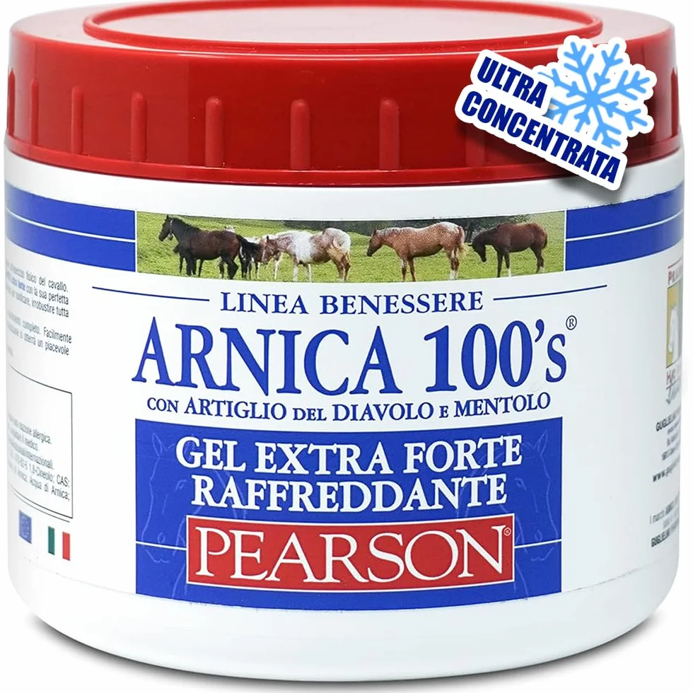 Arnica Gel Extraforte Raffreddante Pearson 500 ml per Cavalli con Artiglio del Diavolo e Mentolo