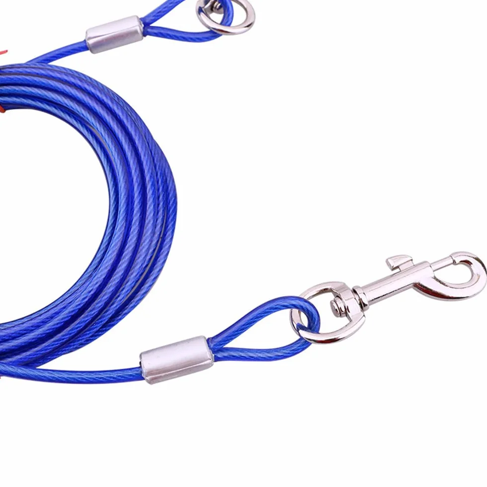 5m Guinzaglio per Cane，doppia testa Guinzaglio，per Esterno Come Cortile E Campeggio（blu）.