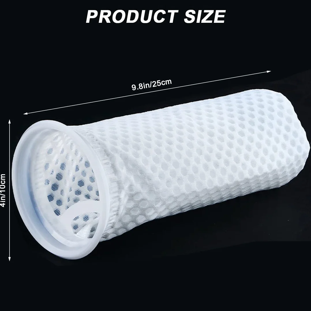 4pcs 4inch 150 Micron Calzini Filtro Acquario, Acquario 3D a Nido d'Ape Design Filtro calzino,calzino Anti-trabocco per Acquario Uso in Acqua Dolce stagni d'Acqua salata pozzetti