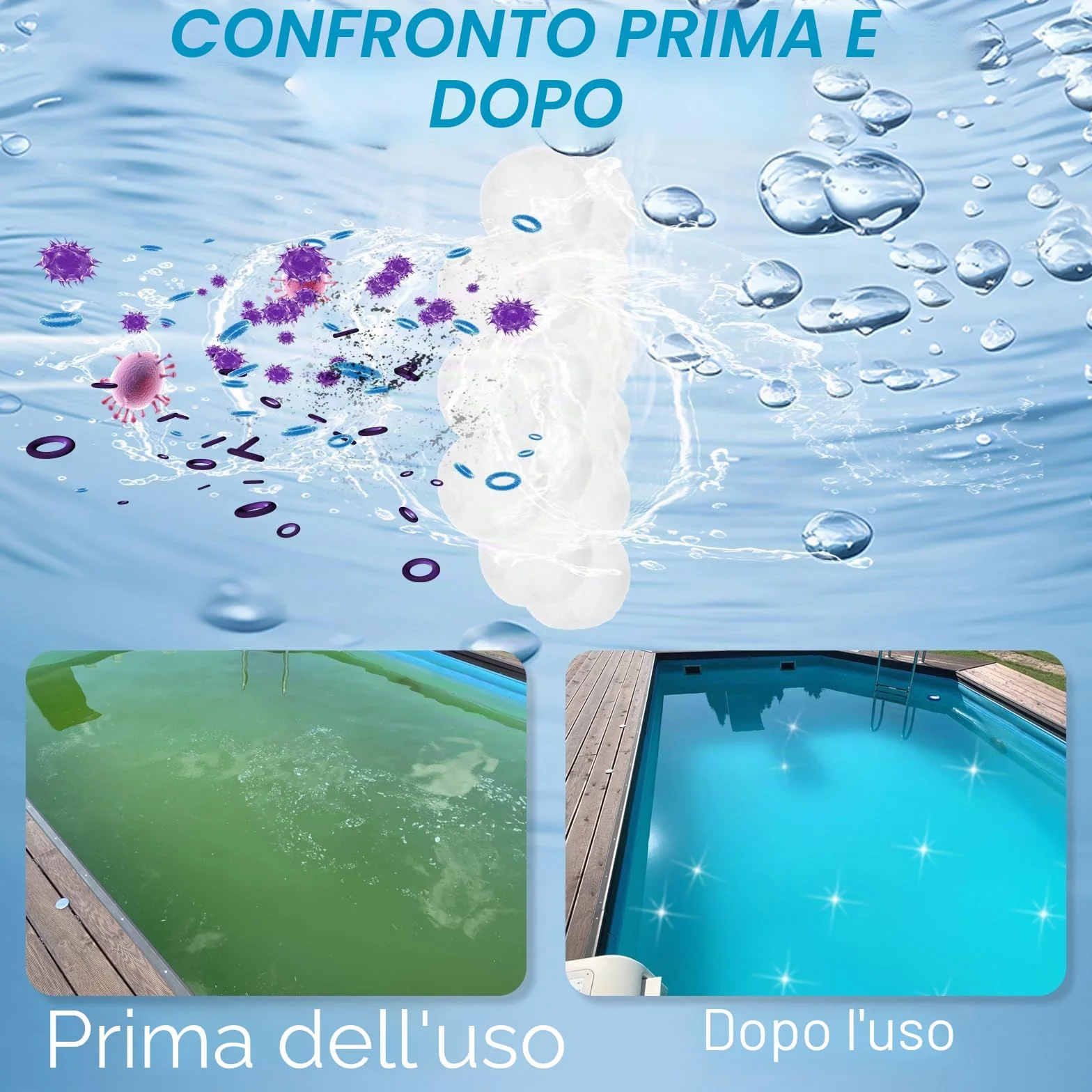 Zikenis 700 g Palline filtranti per impianto di filtraggio a Sabbia,700 g di Palline filtranti per Piscina Possono sostituire 25 kg di Sabbia filtrante,per Convient à Divers SystèMes De Filtration