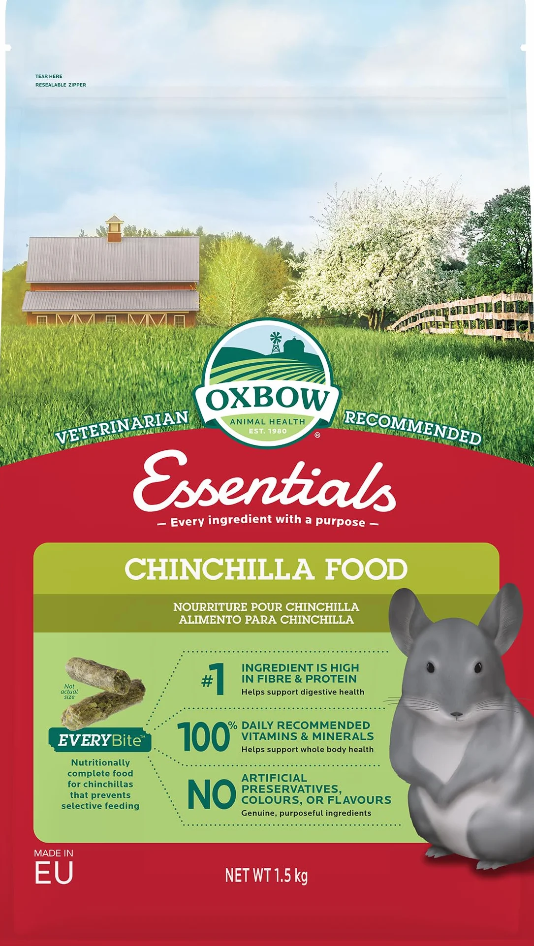 Oxbow Essentials Cibo per cincillà - 1,5 kg