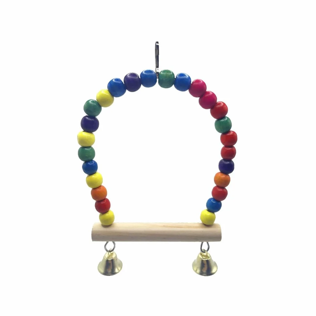 GXGM Altalena in legno per uccelli Giocattoli per pappagallini Natale multicolore