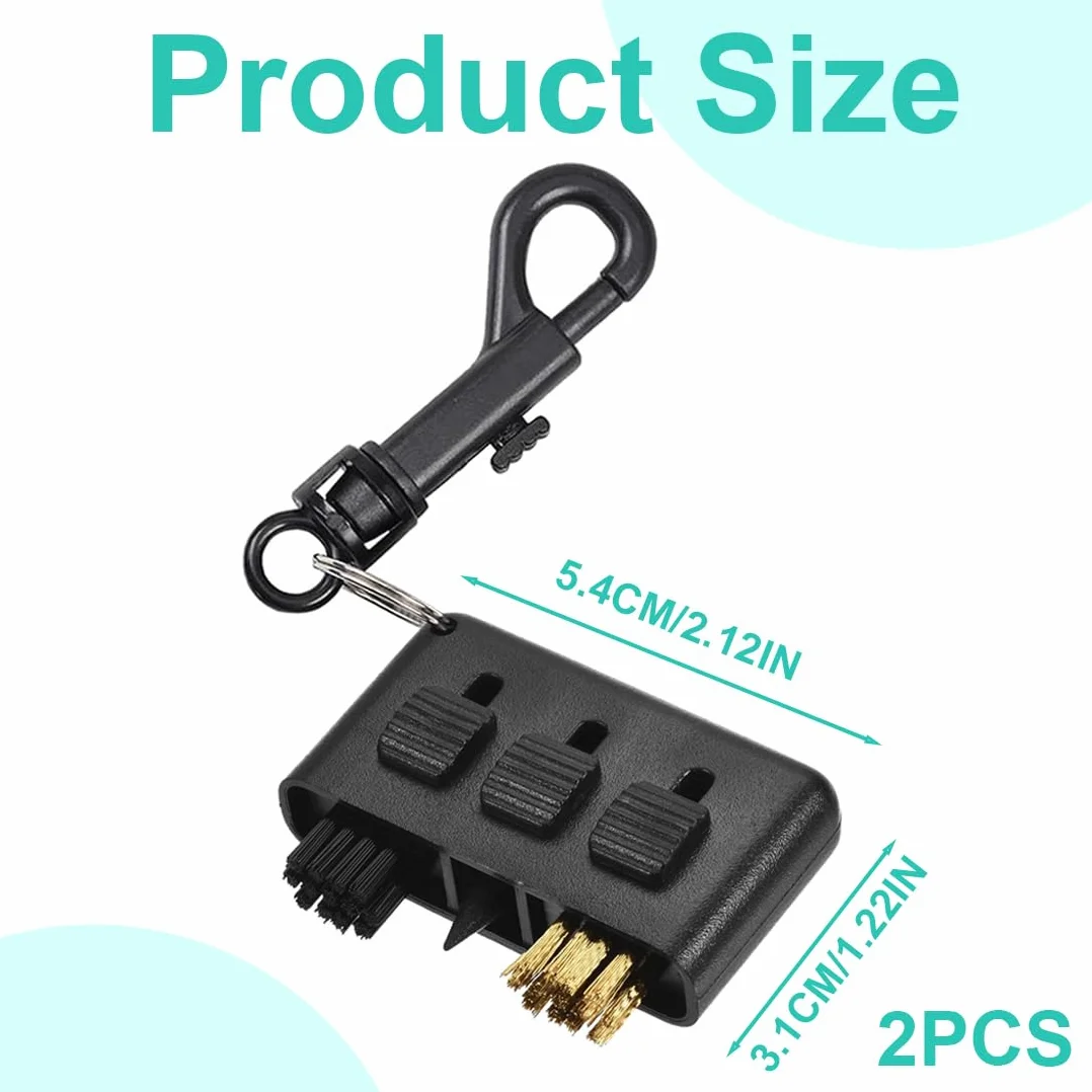 Kit Pulizia Mazze da Golf 3 in 1, Spazzola Scanalature, Pulitore Scarpe con Portachiavi