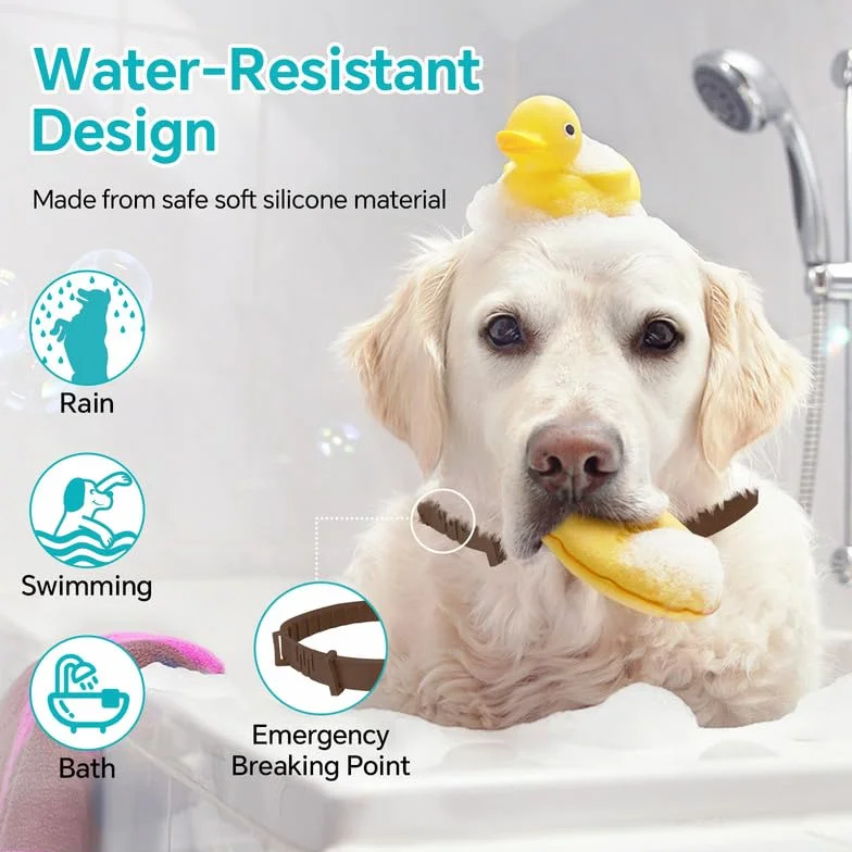 WEALLIN Collare Calmante Anti-Ansia per Cani, Impermeabile, Feromoni Naturali 60 Giorni, 2pz Marrone