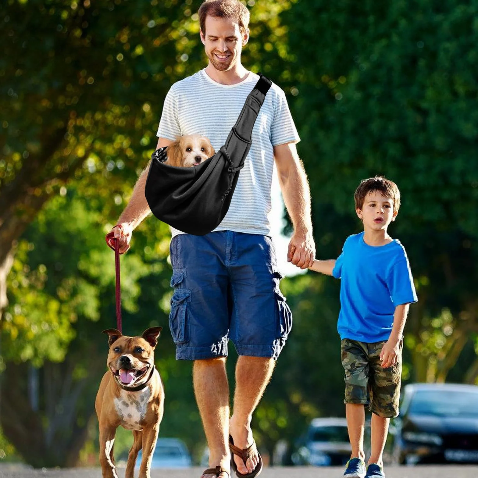 Borsa da Viaggio Trasportino per Cani e Gatti da 15 KG, Regolabile Traspirante per Passeggiate e Viaggi All'aperto