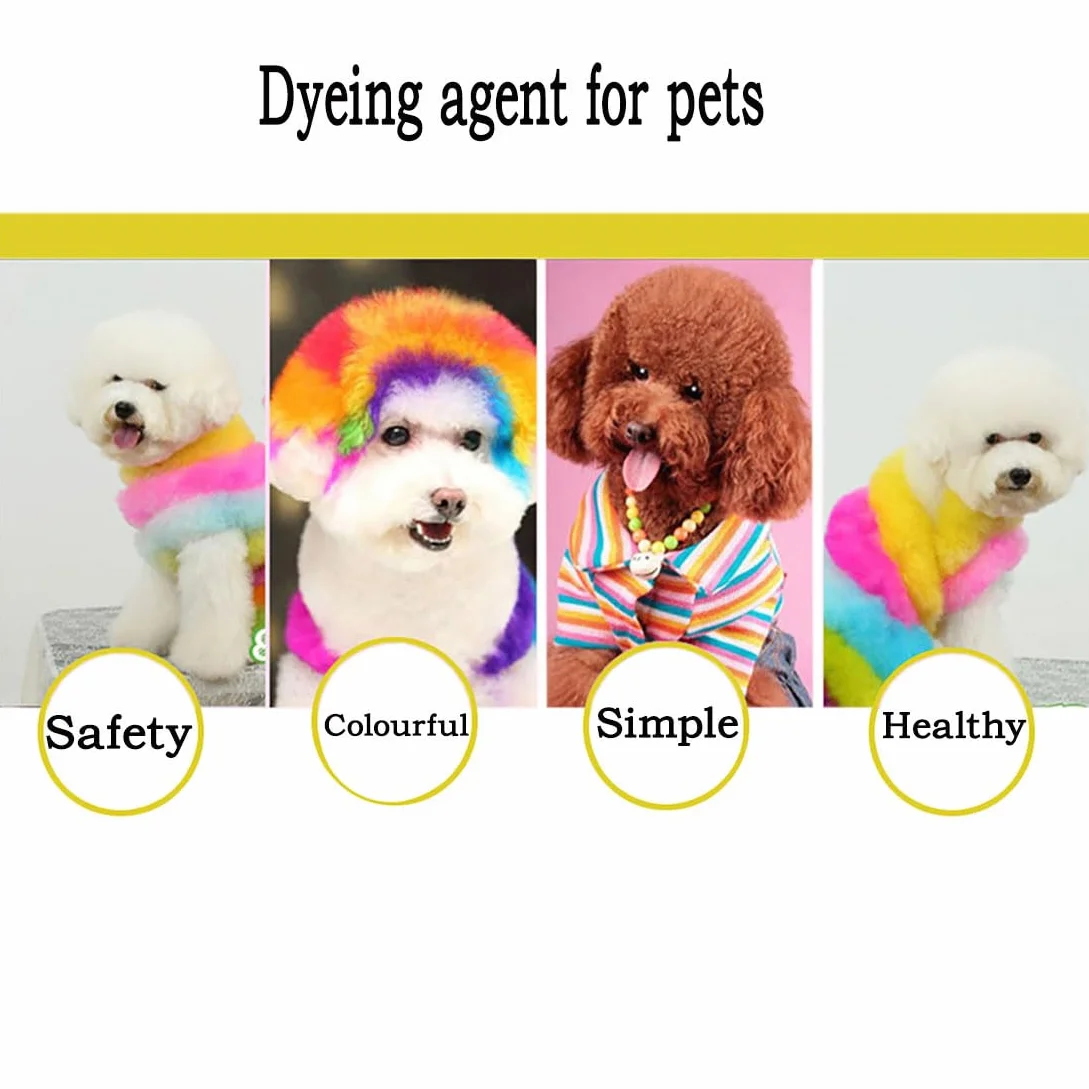 Pet Colorante per Pelo, Tintura Professionale per Animali con Fragranza alla Frutta, 12 Colori Vibranti, Formula Delicata e Duratura, per Cani e Gatti (01# black)