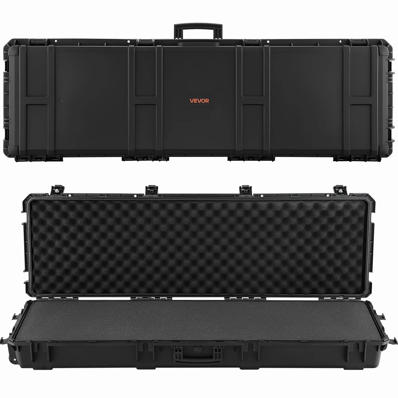 VEVOR Custodia Rigida per Fucile Dimensioni Esterni 1391x435x188 mm, Custodia per Fucile Lungo, Schiuma Pretagliate, Scatola per Armi Pistole IP67 Impermeabile Antipolvere, Colore Nero