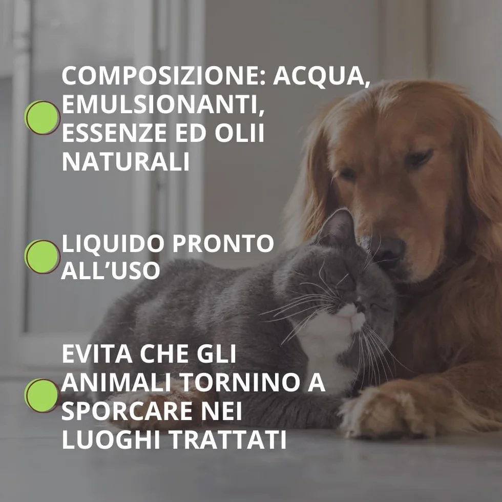 VITHAL Repellente per Gatti e Cani - Spray Liquido 500ml, Disabituante Gatti e Cani, Anti Urina Anti Graffio, Ideale per Tutte le Superfici, Interni ed Esterni, Adatto per Cuccioli e Adulti