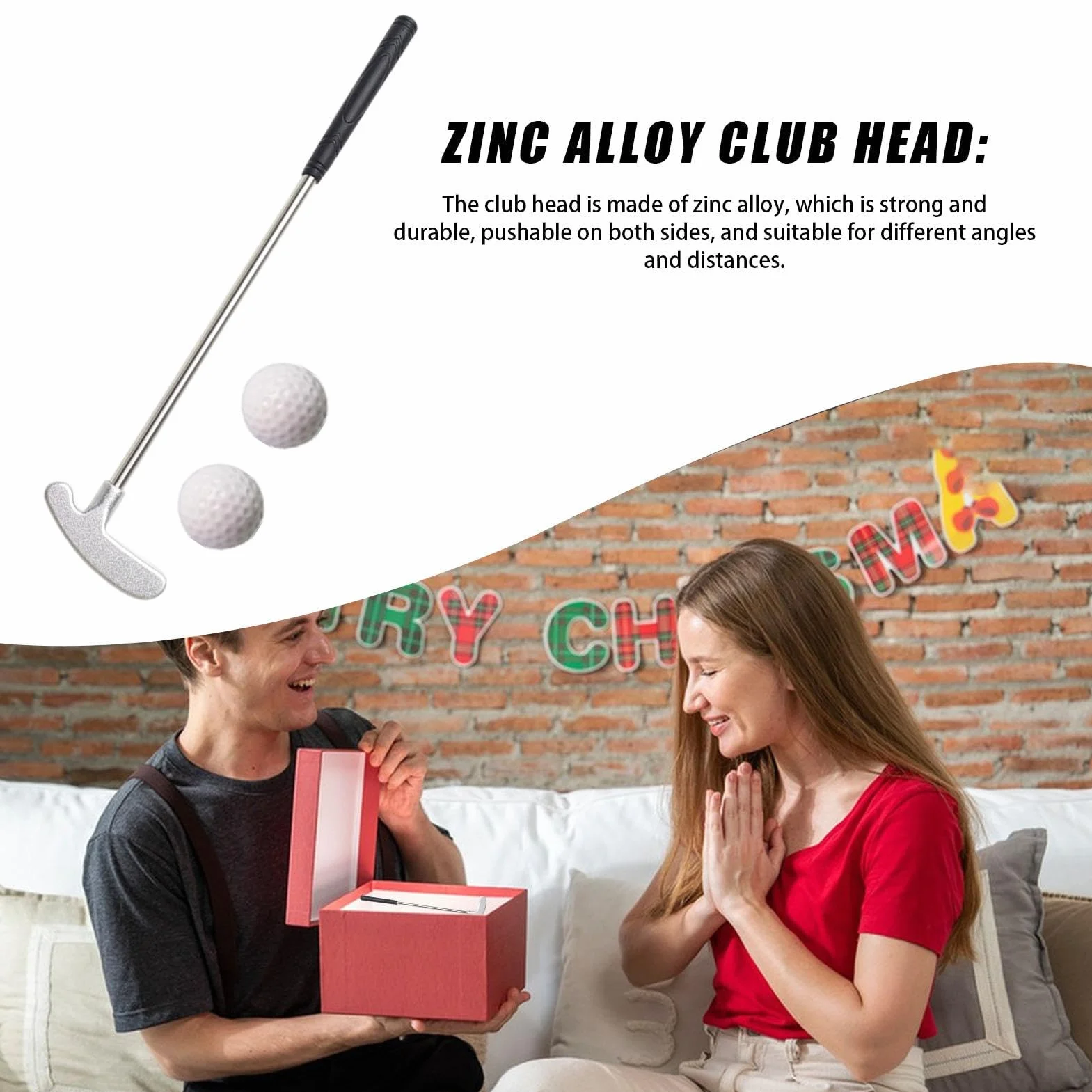 Putter club a due vie, putter minigolf a due vie per bambini, putter da golf con testa in lega di zinco, albero in acciaio inox TPRGrip, mazze da golf per bambini, ragazzi e adulti