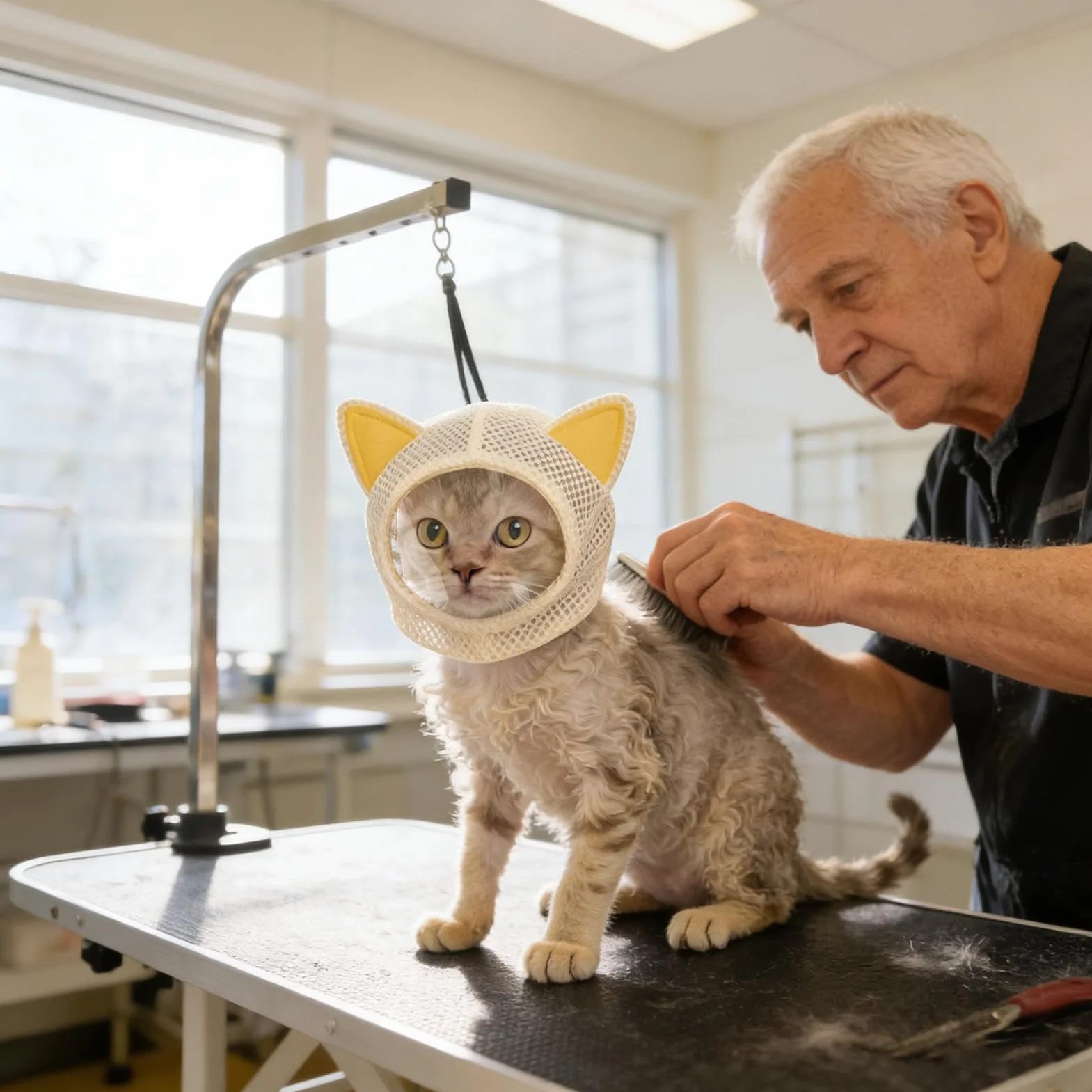 Museruola Regolabile per Gatti da Toelettatura,Antimorso per Animali Domestici | Copertura Traspirante Per Animali Da Compagnia - per Bagno, Casa, Interni, Viaggi, Esterni
