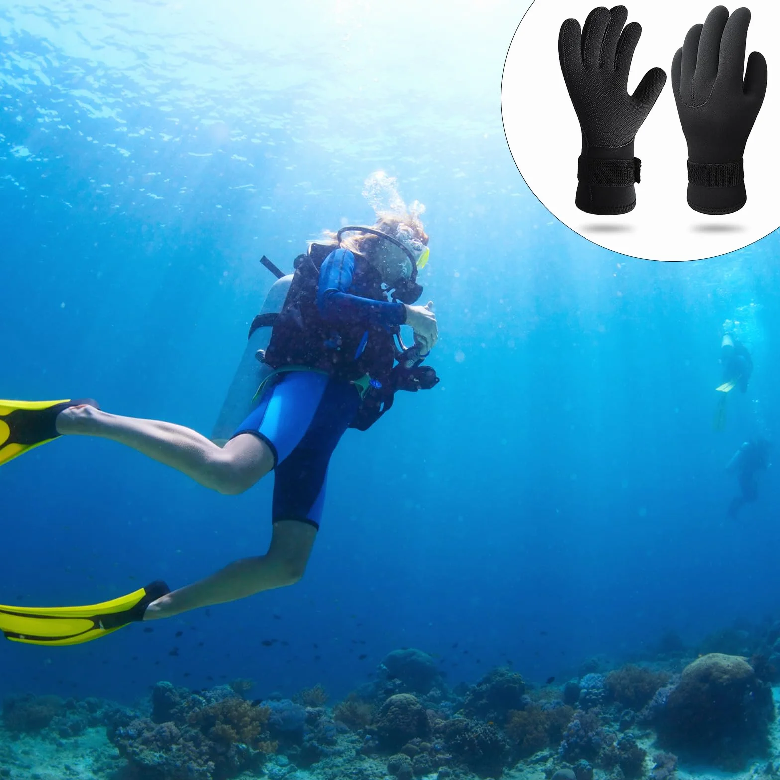 Guanti Da Immersione in Neoprene, Guanti Muta Sub 3mm, Guanti Termici Impermeabili Uomo Donna Nero, Guanti da Pesca Subacquea, Guanti da Snorkeling