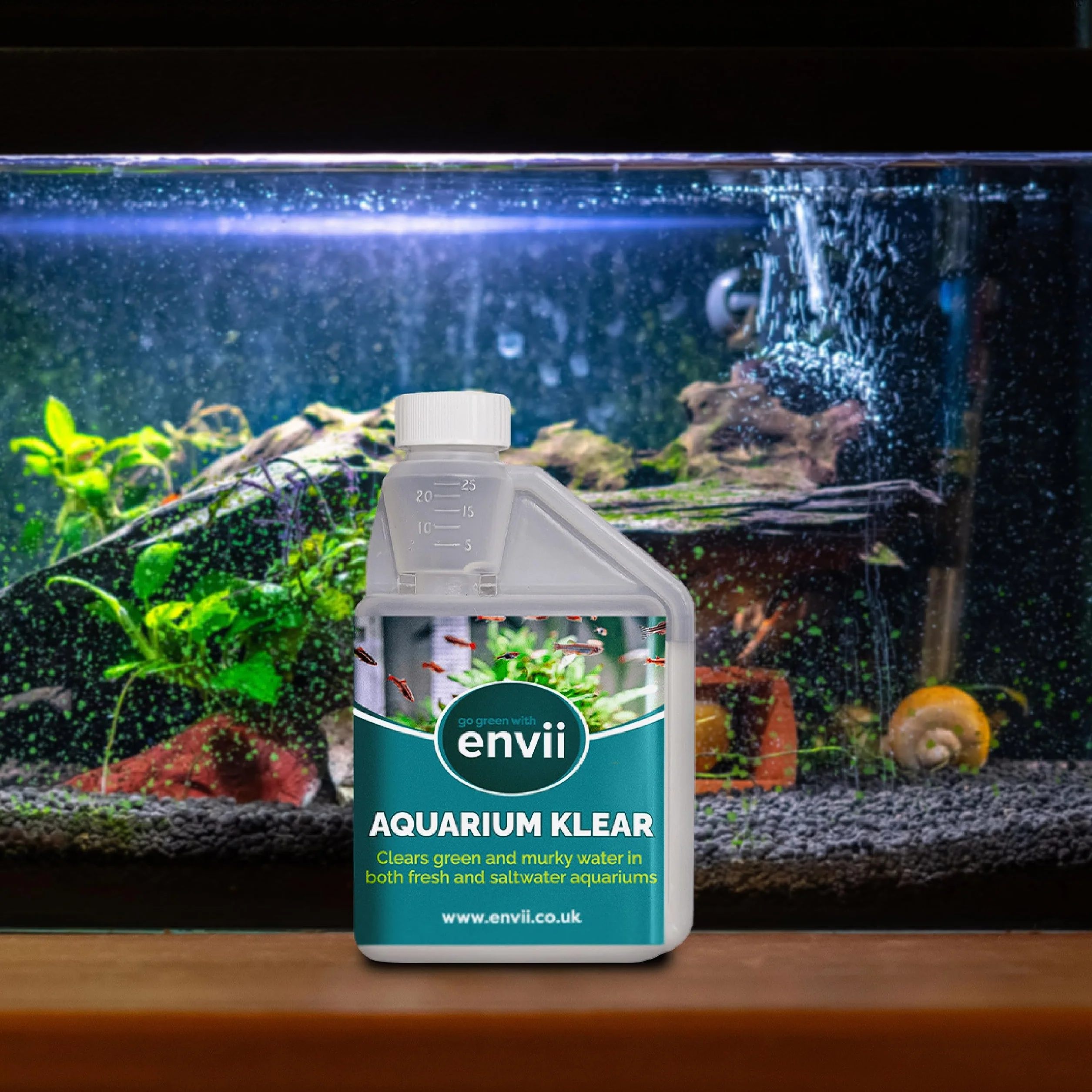 envii Aquarium Klear Antialghe Acquario Dolce Batteri Trattamento Acqua 500ml Tratta 4.000L Attivatore Batterico